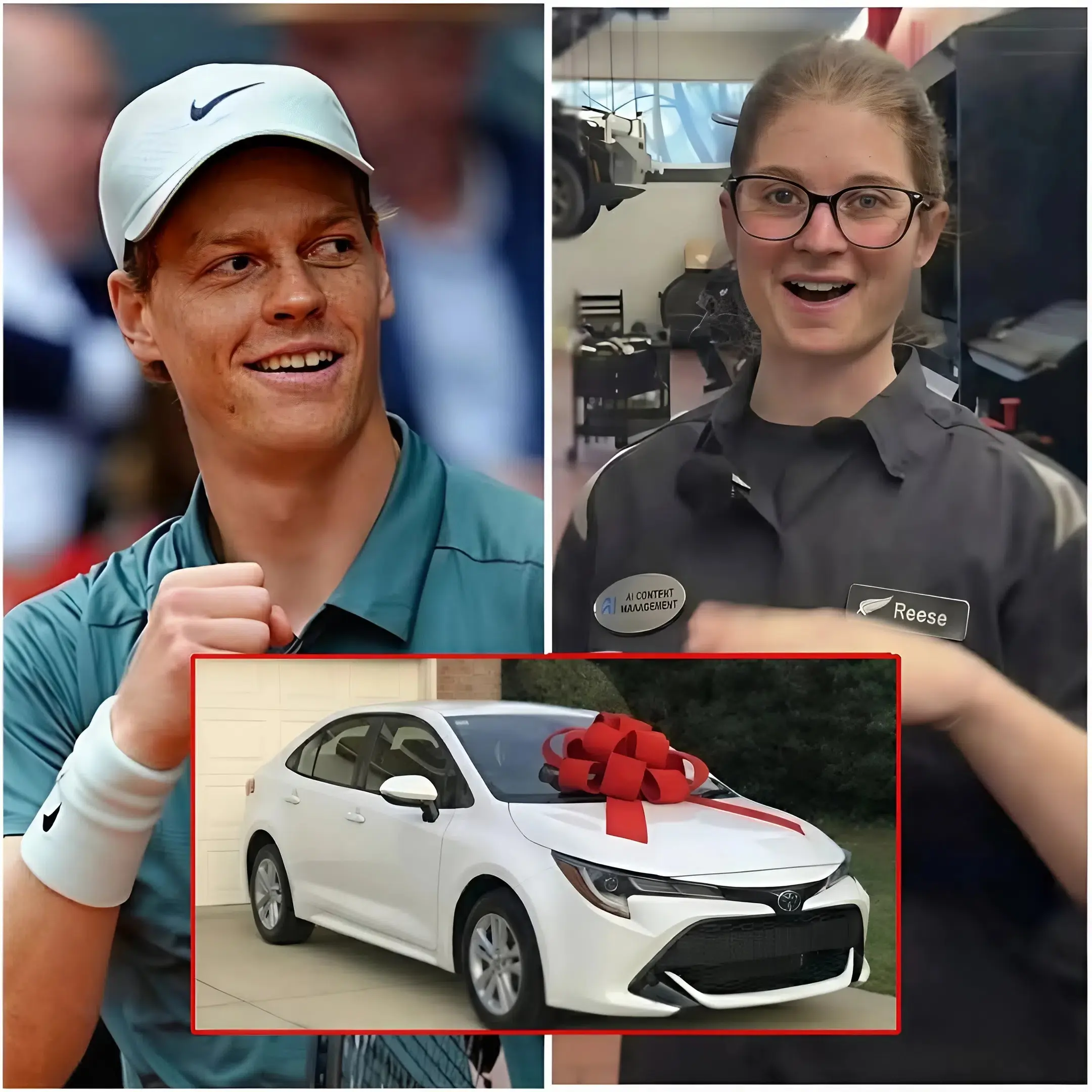 Cover Image for Una donna addetta alle pulizie, povera ma instancabile, ha aiutato per caso Jannik Sinner a riparare uno pneumatico forato nel cuore della notte — un gesto semplice che sembrava insignificante, ma che ha cambiato tutto. 🚗💥
