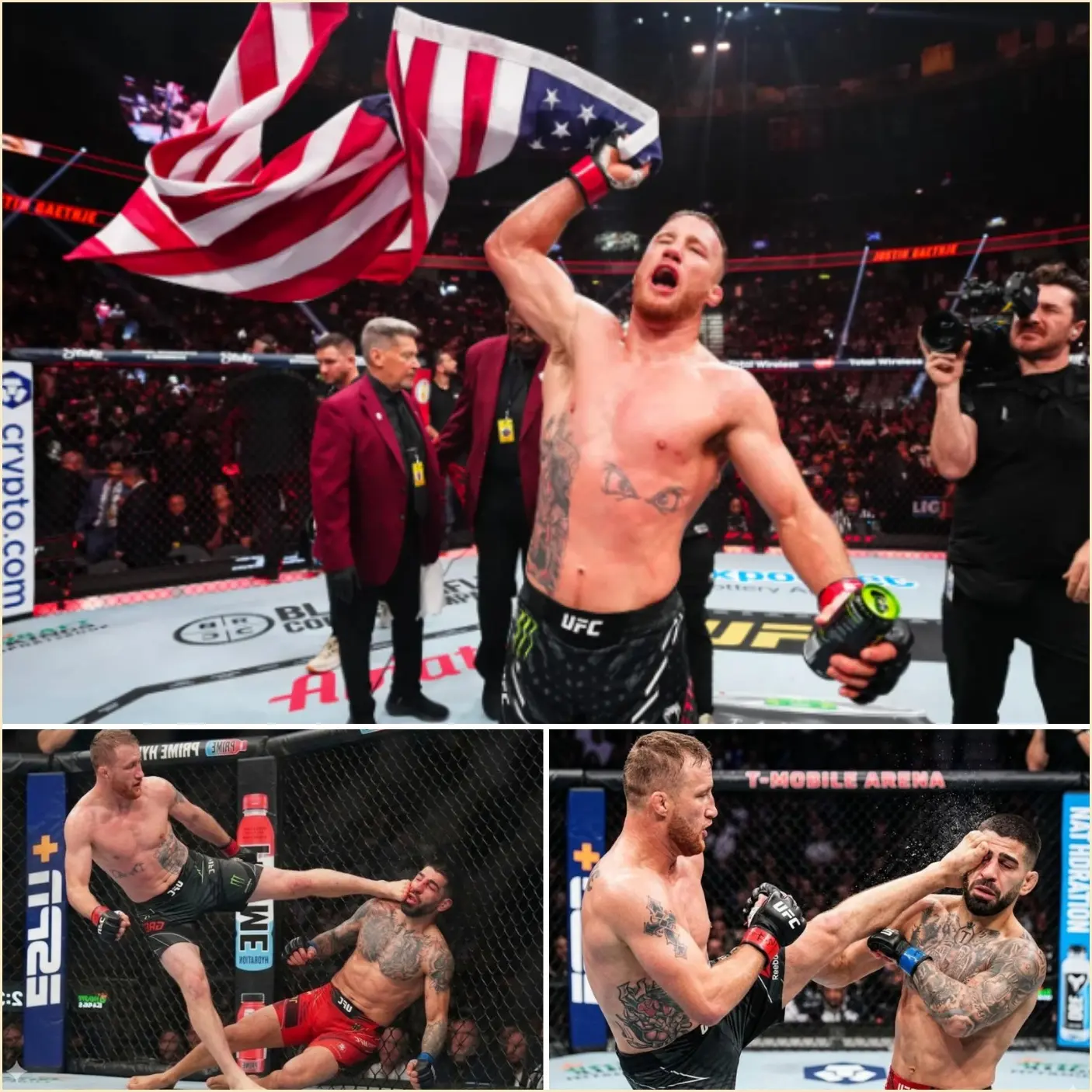 Cover Image for “ONE RIGHT HAND ENDED AN ENTIRE ERA…” — Justin Gaethje Destroys Ilia Topuria in Front of Millions During One of the Most Violent UFC Finishes Ever Seen👇👇👇
