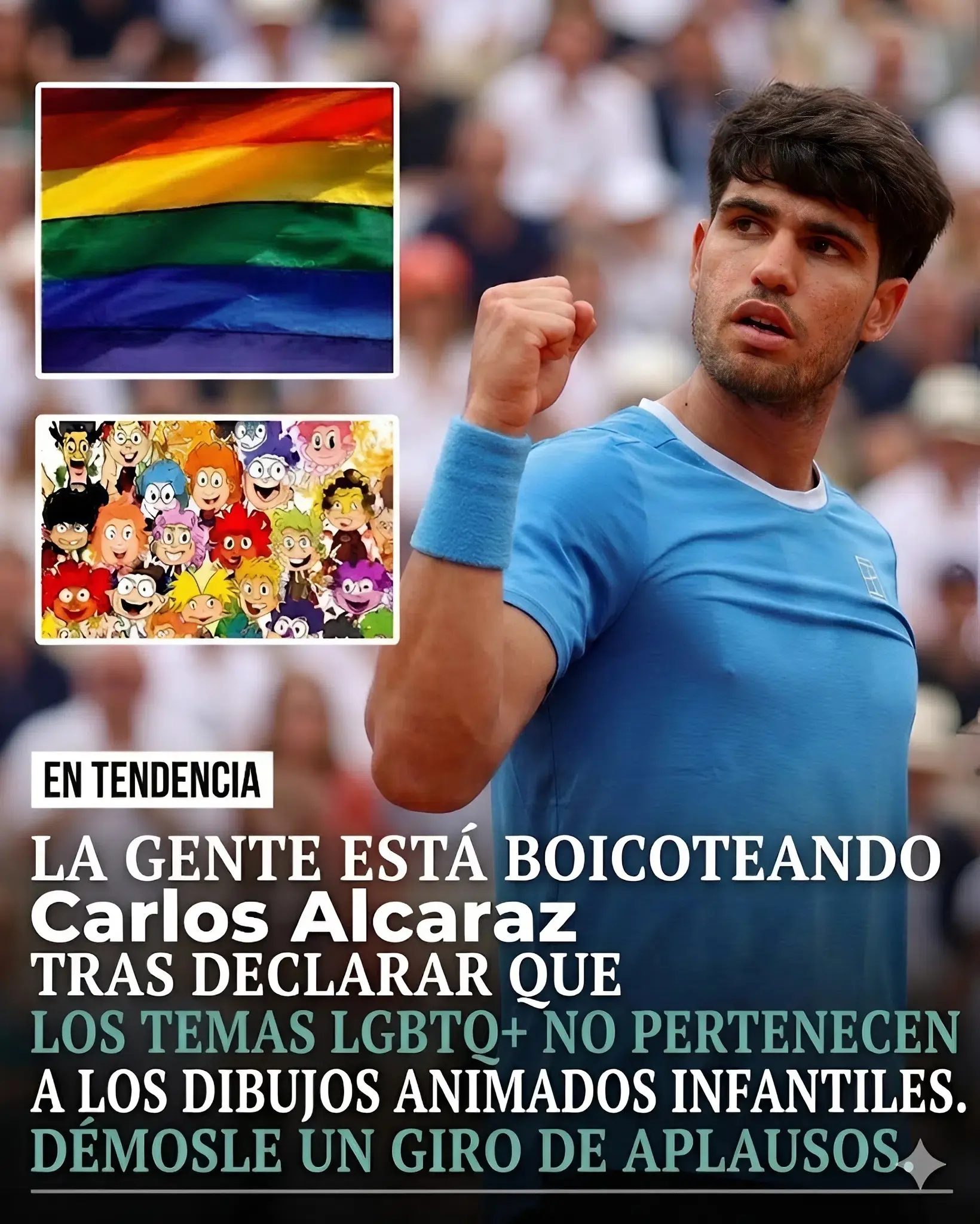 Cover Image for 🚨 BOICOT A CARLOS ALCARAZ: Una ola de rechazo está creciendo después de que el tenista Carlos Alcaraz declarara que los niños no deberían estar expuestos a dibujos animados con temática LGBT.