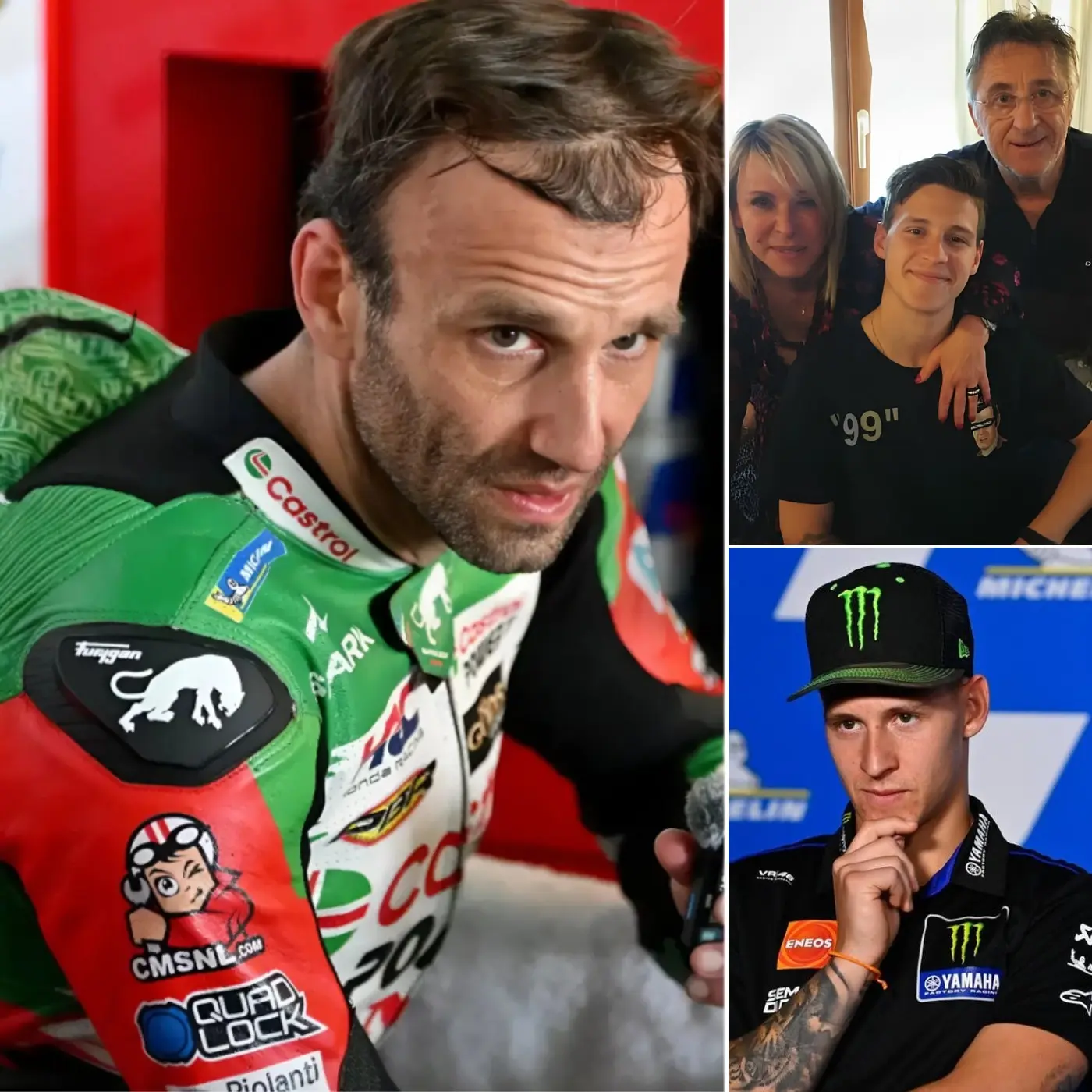 Cover Image for 💔« JE N’ARRIVE PAS À CROIRE CE QUI LUI ARRIVE… » — Johann Zarco aurait envoyé ces messages poignants à Fabio Quartararo quelques minutes seulement avant que la famille du pilote français ne fasse l’annonce urgente qui a bouleversé le monde du MotoGP. L’état de santé actuel de Quartararo inquiète fortement les fans, qui craignent le pire. 👇👇👇