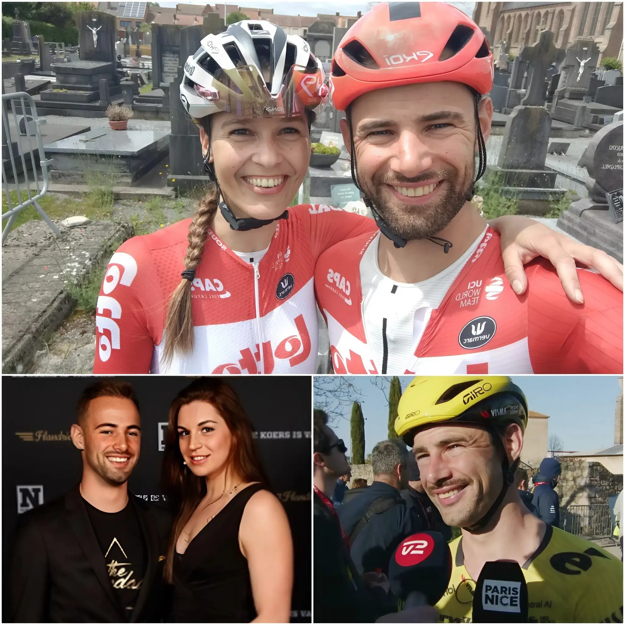 Cover Image for 🚴GEWELDIG NIEUWS ❤️ “We hebben gewacht op het perfecte moment… en dat moment is nu eindelijk aangebroken!” – Victor Campenaerts en zijn vriendin Nel hebben zojuist een verrassende aankondiging gedaan die het hele Visma–Lease a Bike-team sprakeloos achterliet.