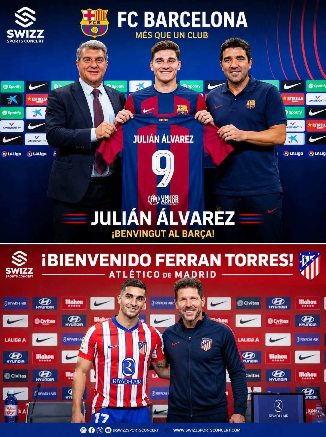 Cover Image for 🚨 ÚLTIMA HORA: 🚨 🔵🔴 ¡El FC Barcelona ha identificado supuestamente a 🇦🇷 Julián Álvarez como su fichaje soñado para la ventana de transferencias de verano! 🔥⚽