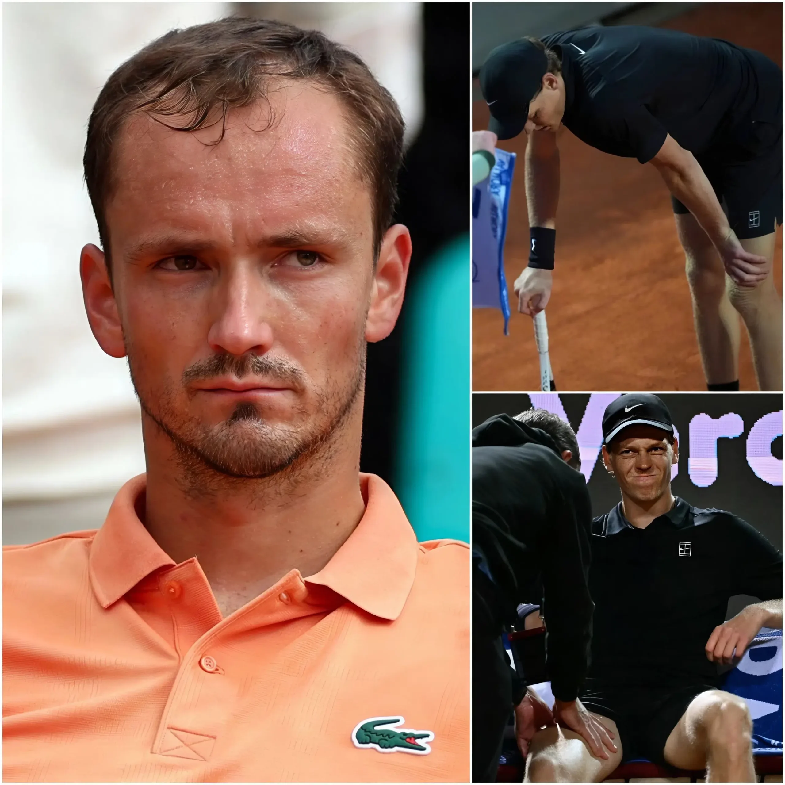 Cover Image for 🚨🎾 “NO PUEDE GANAR SIN ESO…” — Medvedev desata la locura en el Abierto de Roma tras un tenso partido con Jannik Sinner 😳🔥