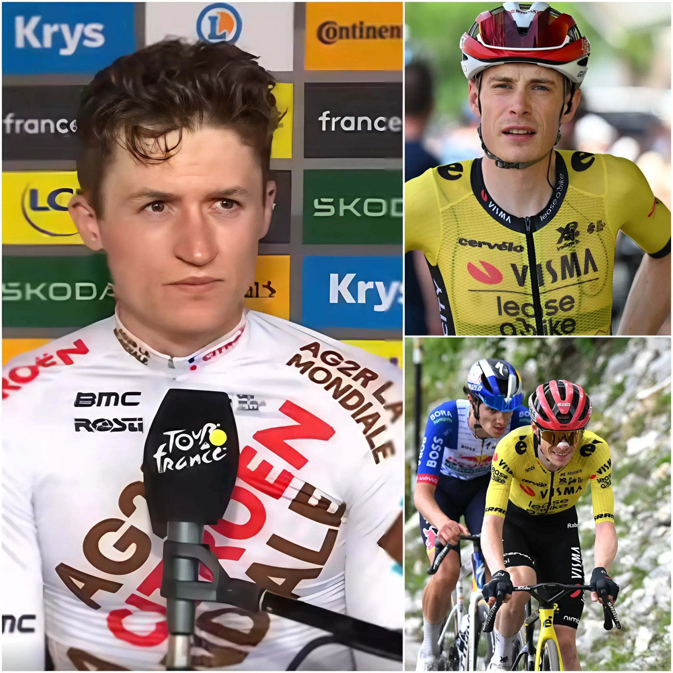 Cover Image for 🚨”Ha giocato sporco, questa vittoria non la accetto!” – la stella Felix Gall ha puntato il dito direttamente contro Jonas Vingegaard, sconvolgendo l’intero Giro d’Italia.