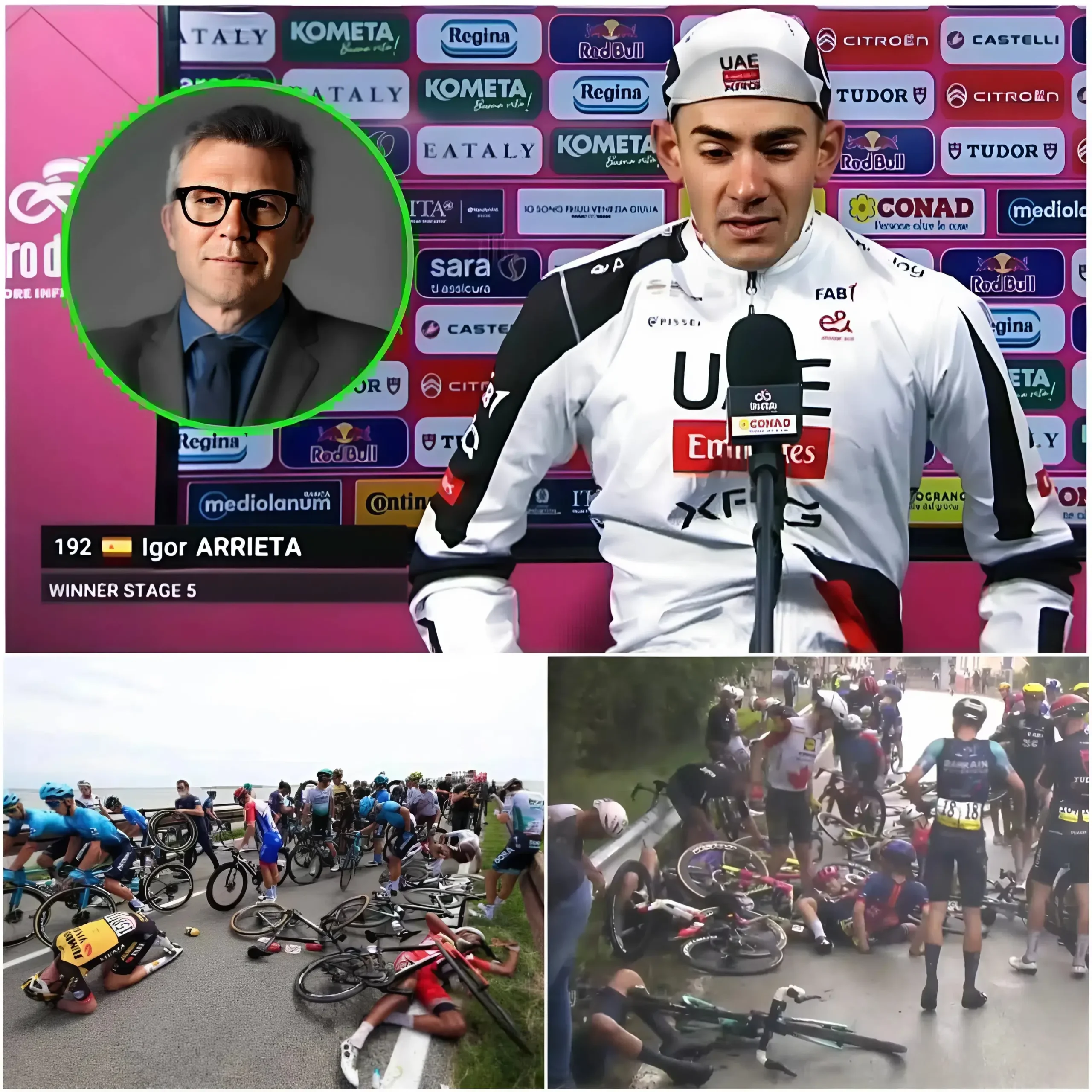 Cover Image for 🚨💥ULTIME NOTIZIE: “LA VITTORIA NON È PIÙ IMPORTANTE, QUESTA È UNA CATASTROFE.” Igor Arrieta ha espresso le sue emozioni riguardo al Giro d’Italia di quest’anno, criticando pubblicamente l’organizzazione del Giro d’Italia 2026 e dichiarando che non sembra più una normale corsa ciclistica, ma una “guerra”.