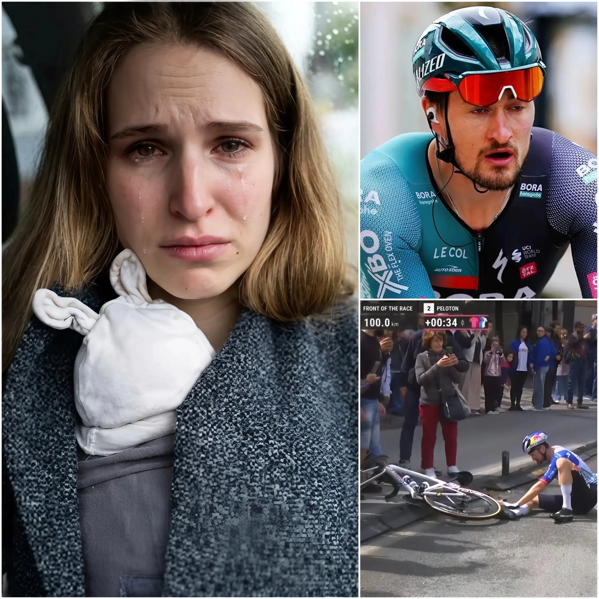 Cover Image for ULTIME NOTIZIE 🔴”Spero che lui non partecipi mai più!” – La moglie del ciclista Nico Denz è scoppiata in lacrime, rilasciando una dichiarazione straziante subito dopo il terribile incidente multiplo avvenuto a 100 km dal traguardo del Giro d’Italia.
