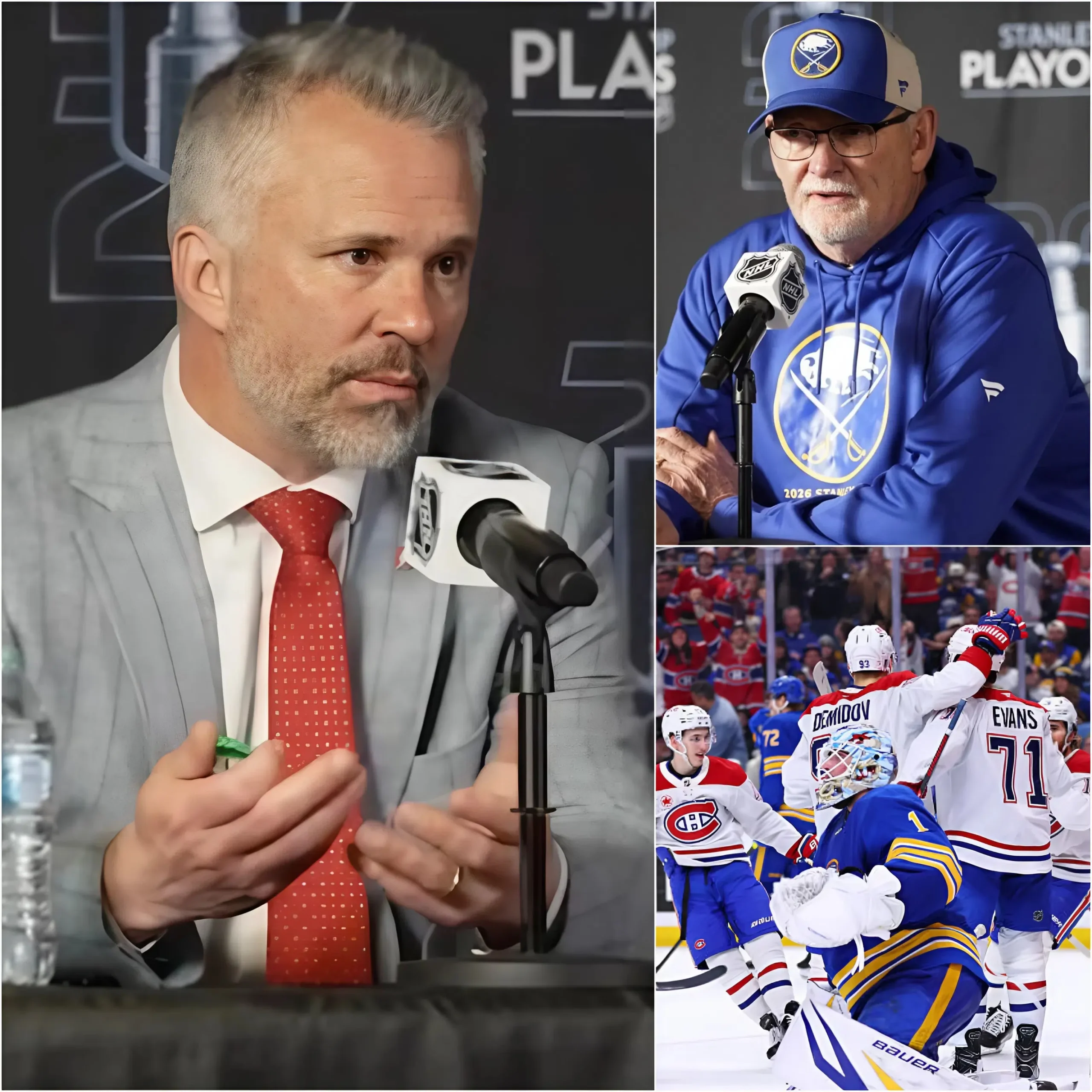 Cover Image for Le score final était de 6 à 3 en faveur des Canadiens de Montréal, mais le moment le plus inattendu de la soirée ne s’est pas produit sur la glace, mais dans la salle de presse.