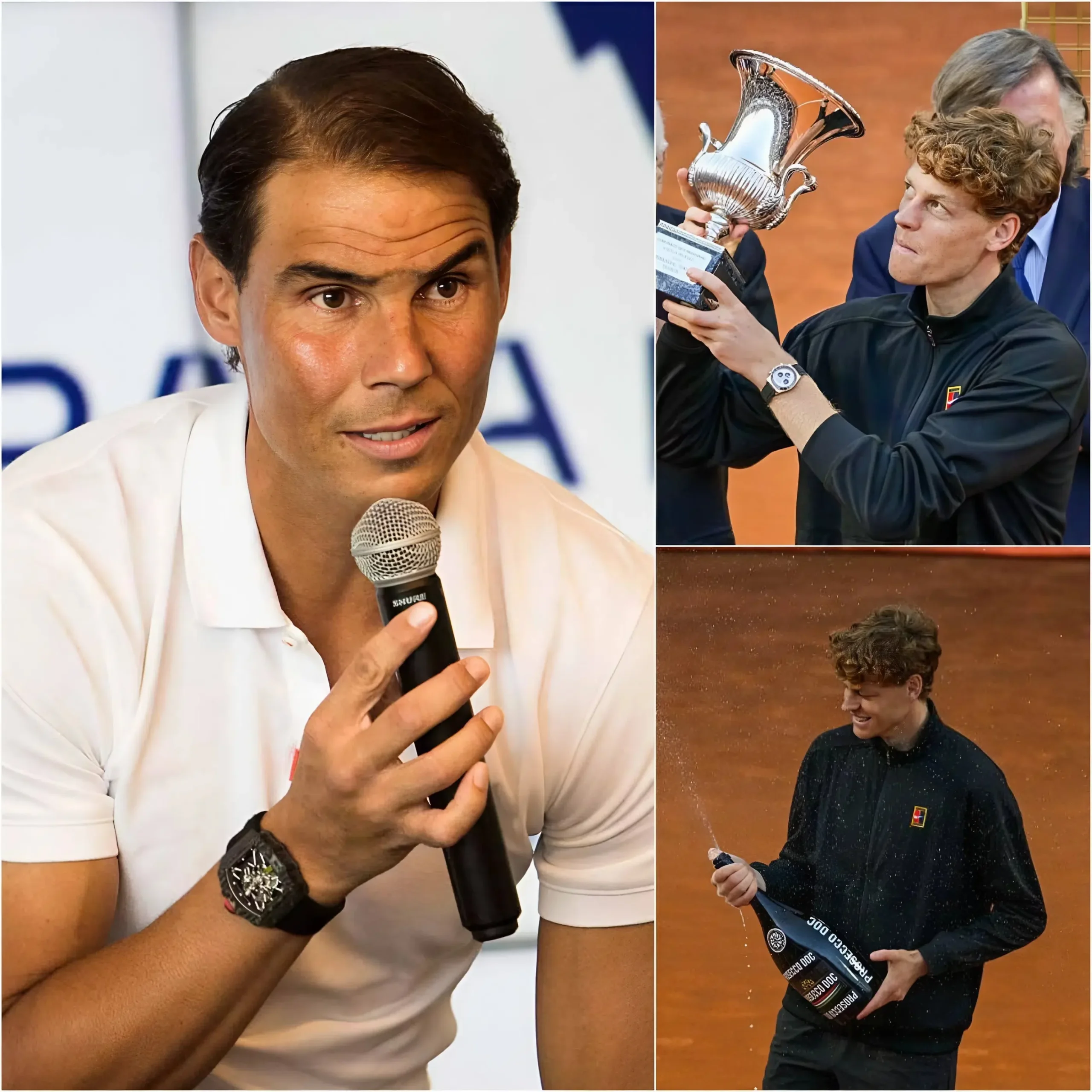 Cover Image for 🔥🎾 “JANNIK SINNER IS ONE OF A KIND!” — Rafael Nadal sends the tennis world into a frenzy as he publicly heaps praise on Sinner after the young star completes the full set of 9 Masters 1000 titles.