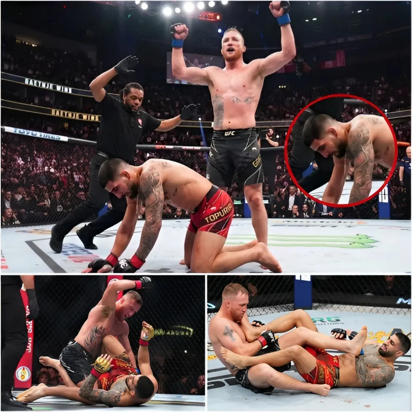 Cover Image for 🚨“The Night the Hype Train Finally Crashed at UFC Fight Night…” — Justin Gaethje Flatlines Ilia Topuria With a Chilling Finish That Leaves Fans Completely Speechless👇👇👇
