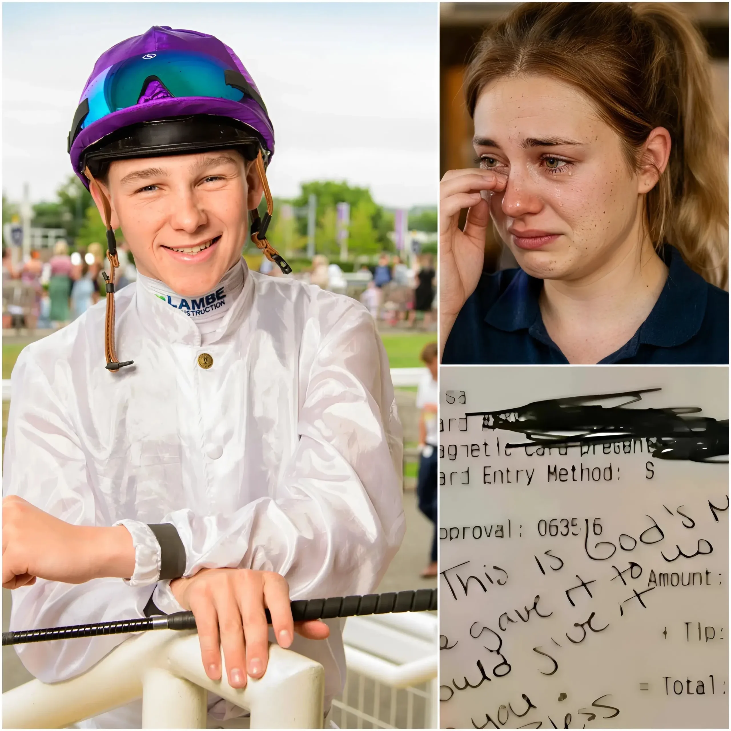 Cover Image for ✨ Sera, a 22-year-old waitress at a small family-owned restaurant in Dallas, had no idea that the quiet, polite man she was serving was actually Billy Loughnane, one of the world’s most promising young jockeys.