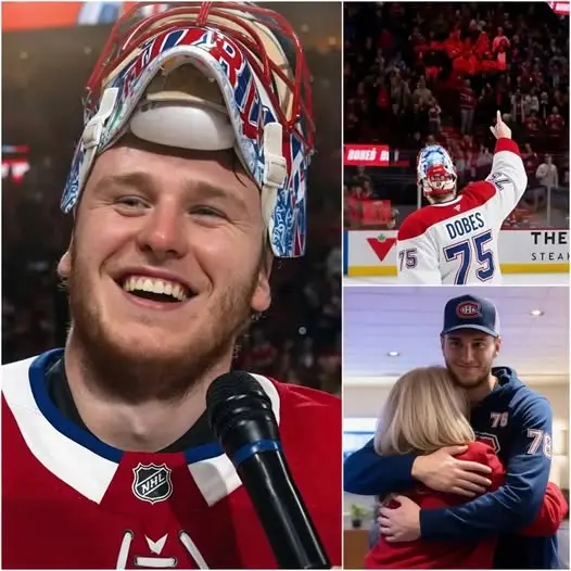 Cover Image for « Cette victoire est pour ma mère… » Jakub Dobeš n’a pas pu retenir ses larmes après la victoire étouffante des Montreal Canadiens face aux Buffalo Sabres lors du Game 7.