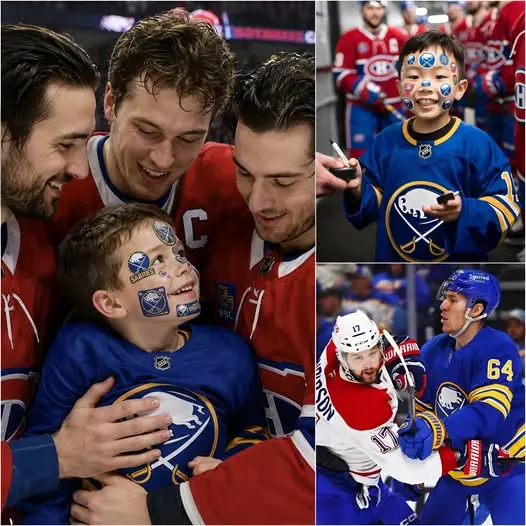 Cover Image for 🏒️️💙 Moment chaleureux : Après la victoire de Montréal lors du match 7 en NHL, un jeune garçon, fan passionné des Buffalo Sabres