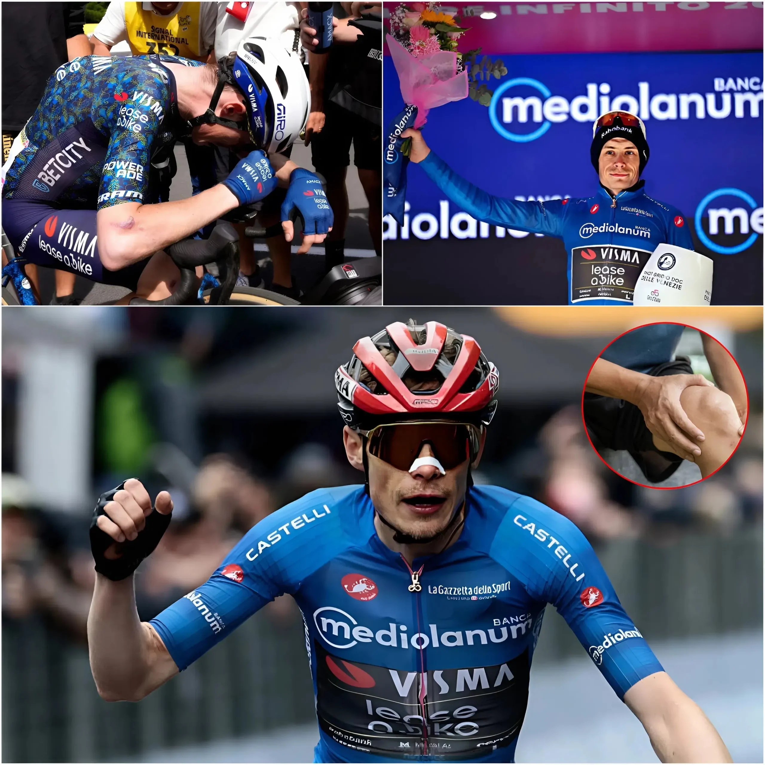 Cover Image for “WHAT ARE THEY HIDING?” — Jonas Vingegaard has sparked huge controversy at Giro d’Italia after reports revealed he’s been racing through physical issues for several stages — despite dominating Stage 9.
