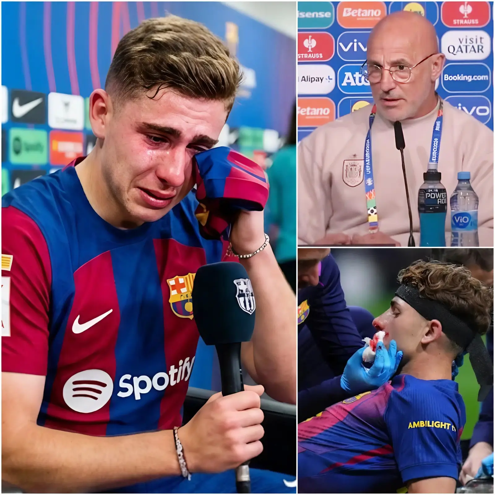 Cover Image for TRISTÍSIMA NOTICIA PARA LOS AFICIONADOS DEL BARCELONA: El joven centrocampista Fermín López ha confirmado entre lágrimas su fractura en el pie y es casi seguro que se perderá el Mundial de 2026. Recientemente, el seleccionador Luis de la Fuente también ha concedido una entrevista ante los medios de comunicación para aclarar si mantendrá a López o si elegirá a otro centrocampista.