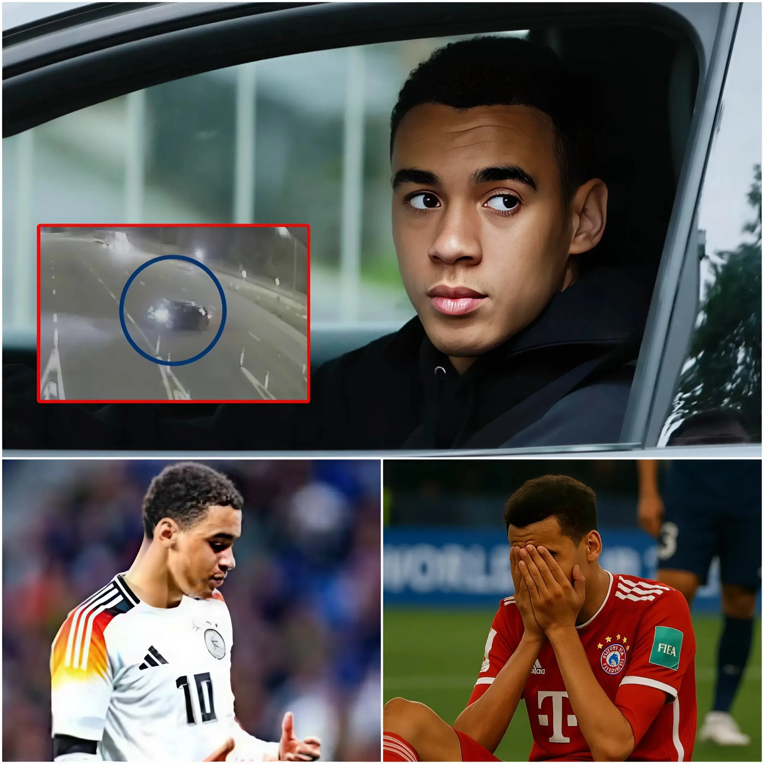 Cover Image for 🚨 EILMELDUNG VOR 30 MINUTEN: Jamal Musiala steckt angeblich in der größten Krise seiner Karriere nach einem schweren Autounfall.