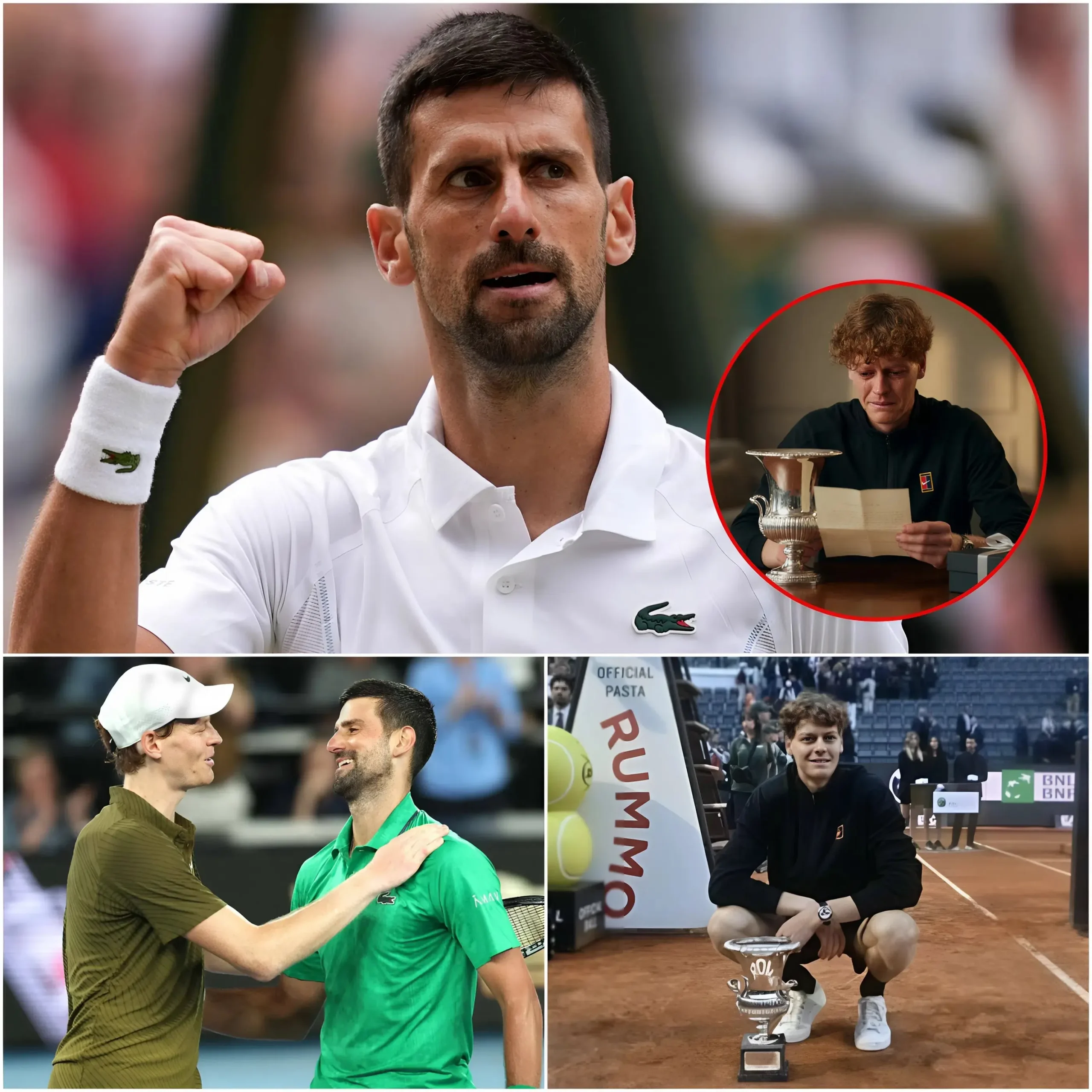Cover Image for 🎾🔥 “He deserves that position more than anyone…” — Just hours after the 2026 Rome Masters, legend Novak Djokovic broke his silence to send a touching congratulatory message to Jannik Sinner, considered the successor to a new era of tennis.