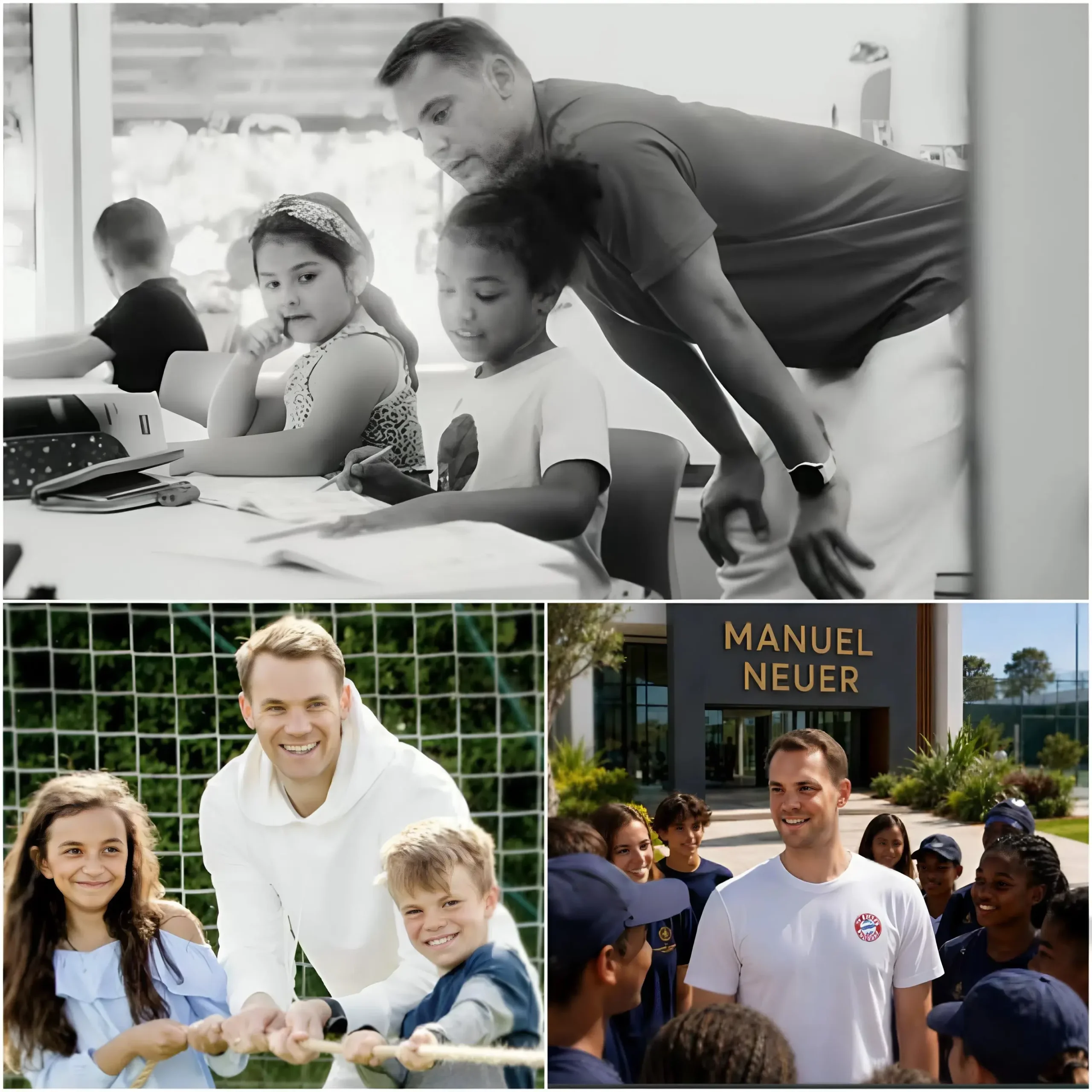 Cover Image for 🚨 Manuel Neuer hat Berichten zufolge 30 Millionen Dollar gespendet, um eine Privatschule für benachteiligte Kinder in Deutschland zu bauen — einem Land, das sowohl sein Leben als auch seine legendäre Fußballkarriere maßgeblich geprägt hat.
