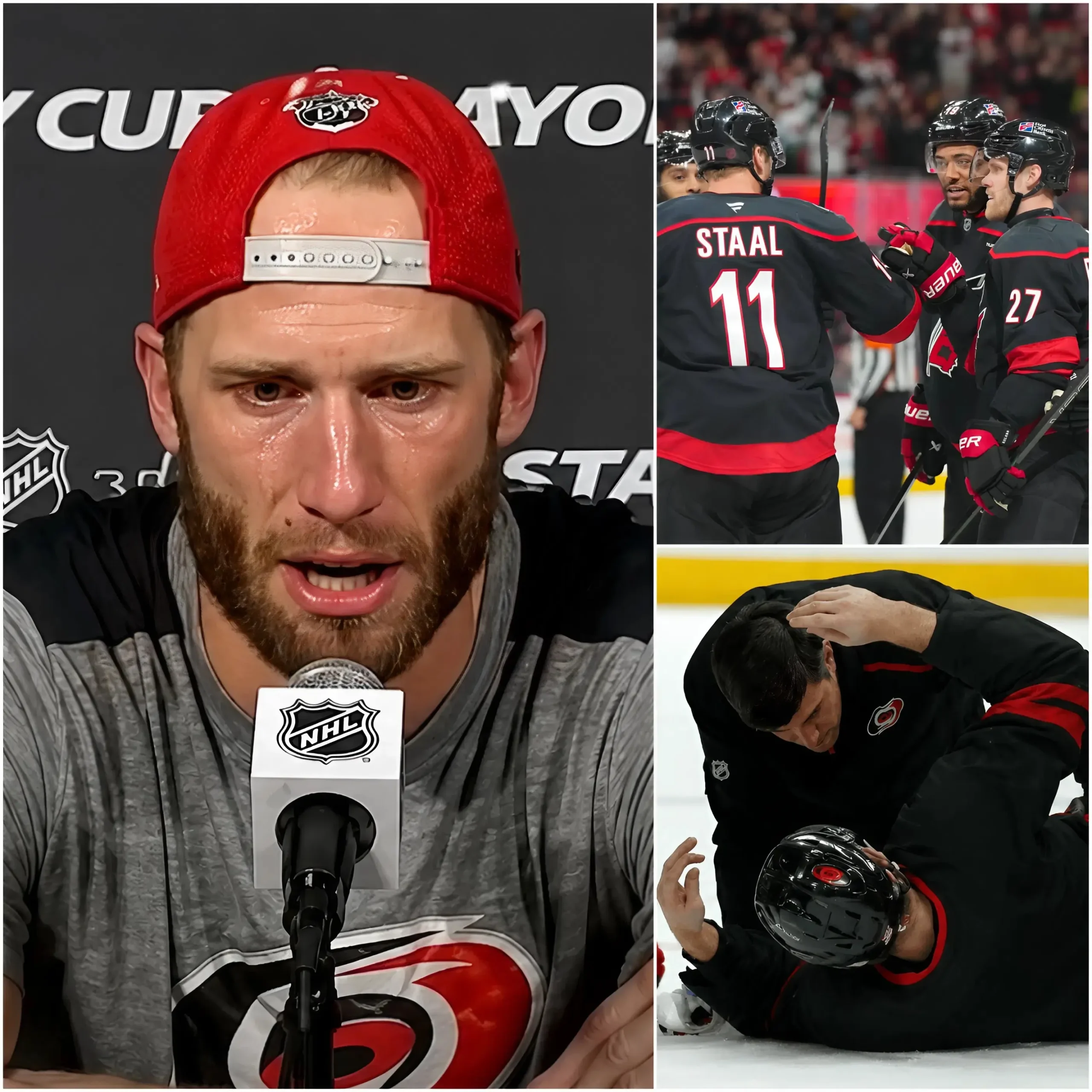 Cover Image for 🚨 BREAKING NEWS BEFORE GAME 2: Captain Jordan Staal tearfully shared the worrying health condition of a Carolina Hurricanes star who may miss the crucial game against the Montreal Canadiens. “”He’s been fighting this silently all along…