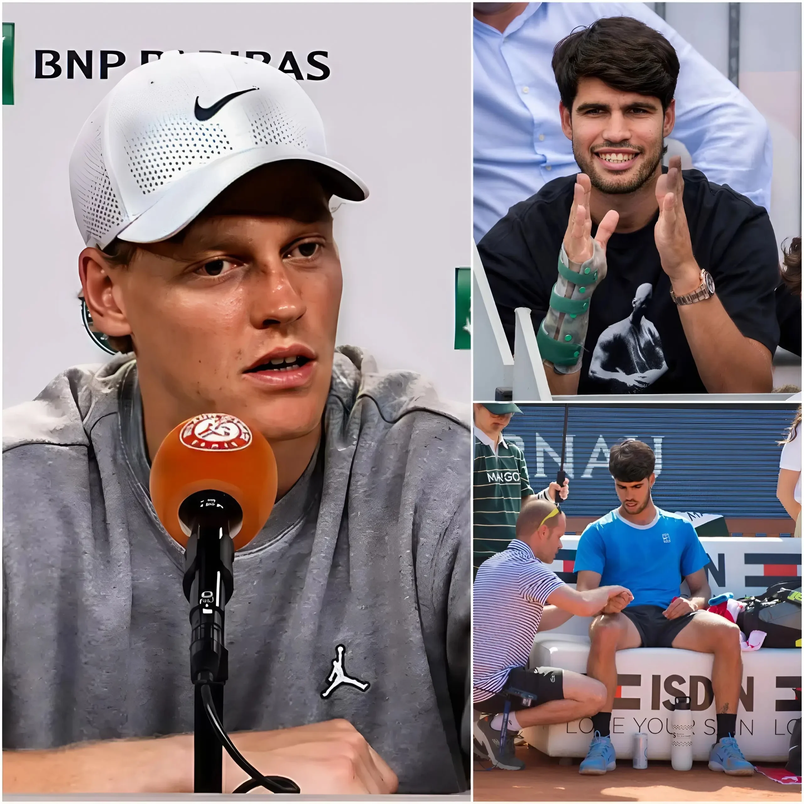 Cover Image for 🎾 “¡BASTA! SI SON TAN BUENOS, ¡SALGAN USTEDES A LA CANCHA!” — el número uno del mundo Jannik Sinner estalló en una ira incontrolable tras una ola de críticas consideradas injustas dirigidas a Carlos Alcaraz, quien se vio obligado a retirarse del torneo debido a una lesión después del Rome Open 2026.