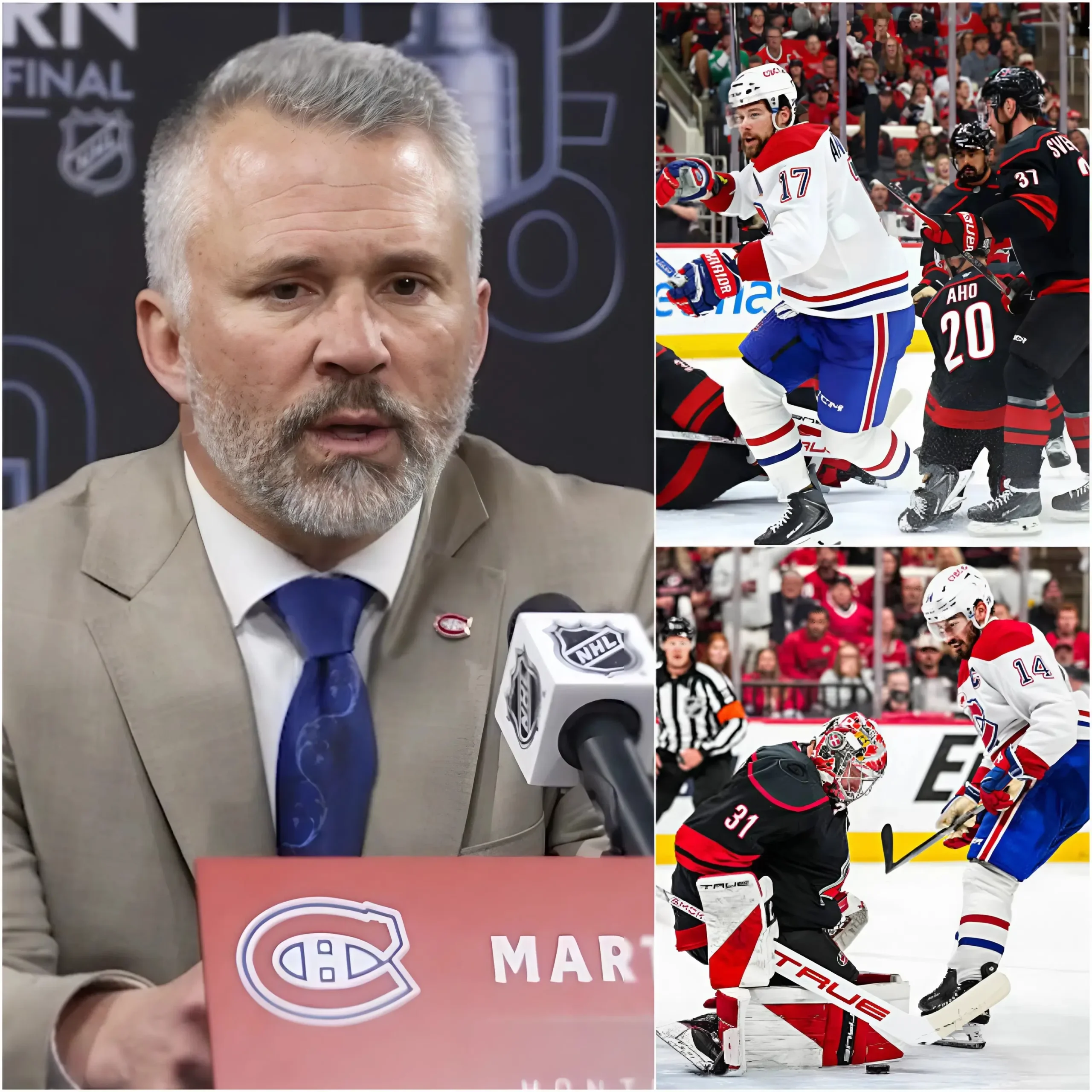 Cover Image for 🚨😢 « Désolé tout le monde… Il ne pourra pas jouer le match 3 » IL Y A 15 MINUTES : Martin St. Louis vient de faire une annonce qui a secoué le Centre Bell, confirmant qu’un joueur clé des Canadiens de Montréal sera totalement absent du match 3 contre les Hurricanes de la Caroline.