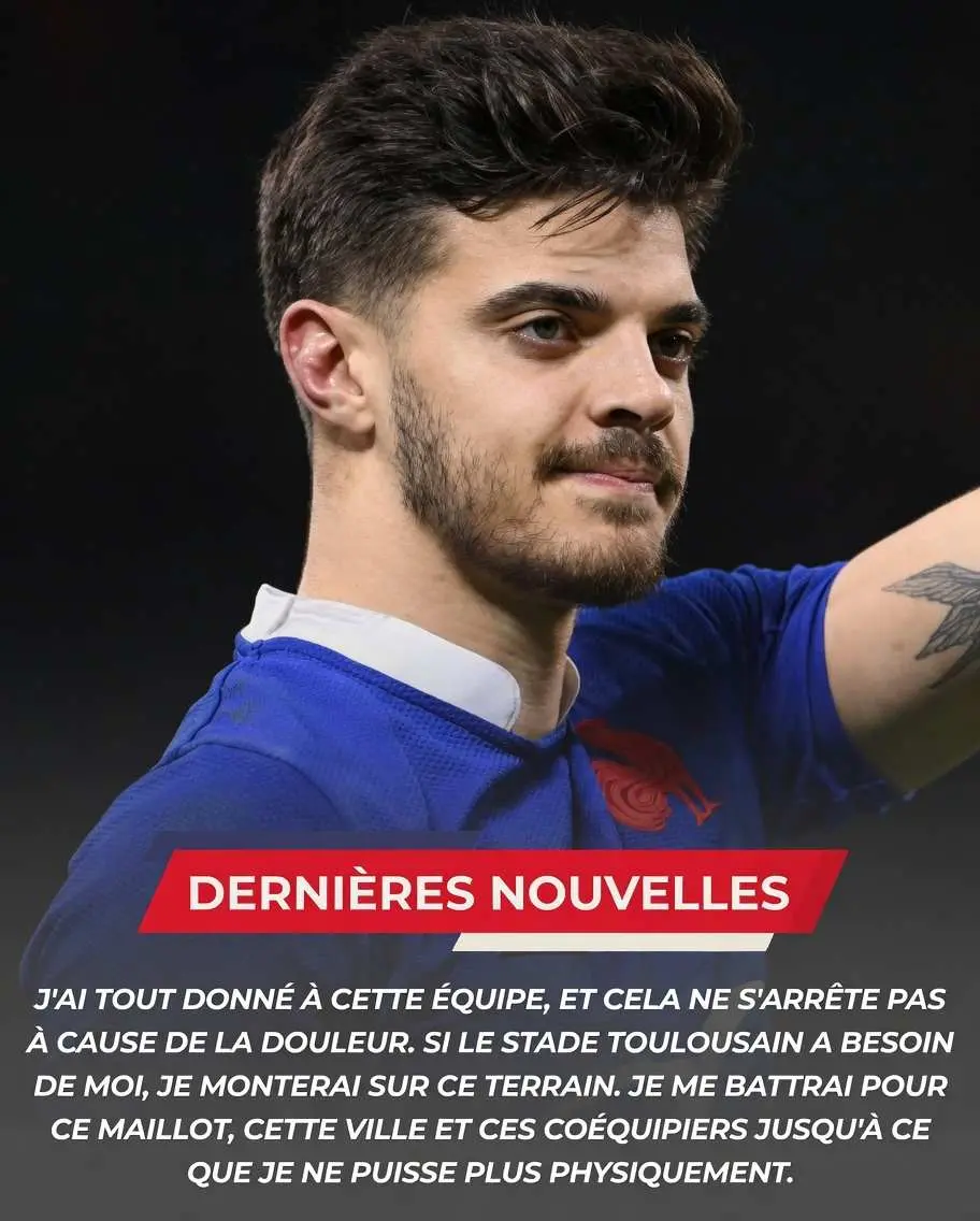 Cover Image for 🛑INFO CHOC IL Y A 5 MINUTES : Malgré des avertissements médicaux urgents lui conseillant de se reposer pour le reste de la saison, Romain Ntamack a prononcé sept mots puissants qui ont secoué le vestiaire après le match contre le Stade Rochelais