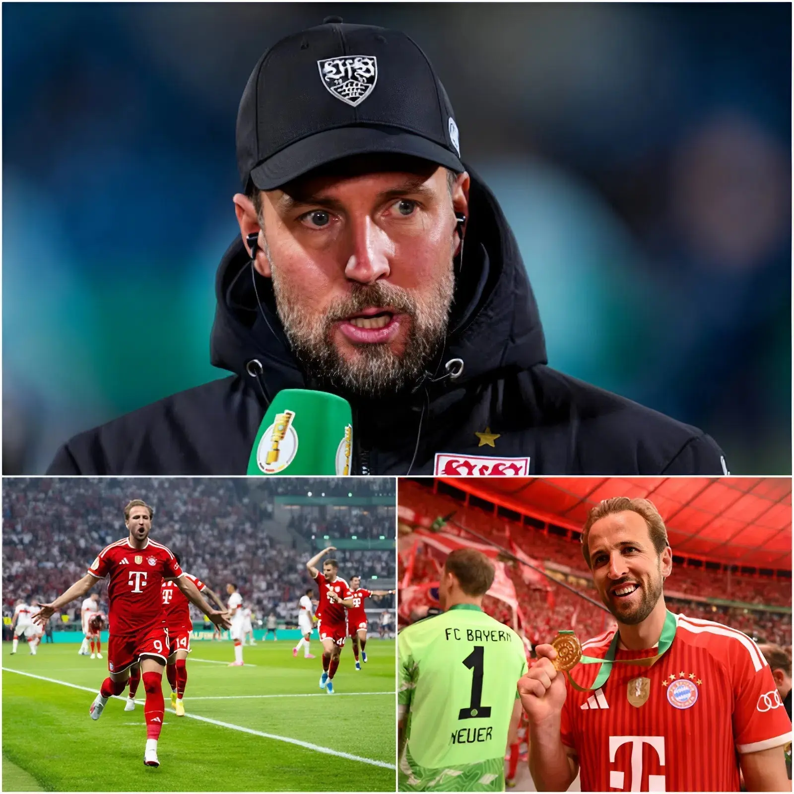 Cover Image for 🚨 „ÄH HAT BETROGEN!“ Nur wenige Sekunden nach der demütigenden 0:3-Niederlage gegen Bayern im Finale des DFB-Pokals zeigte VfB-Stuttgart-Cheftrainer Sebastian Hoeneß — sein Gesicht vor Wut gerötet