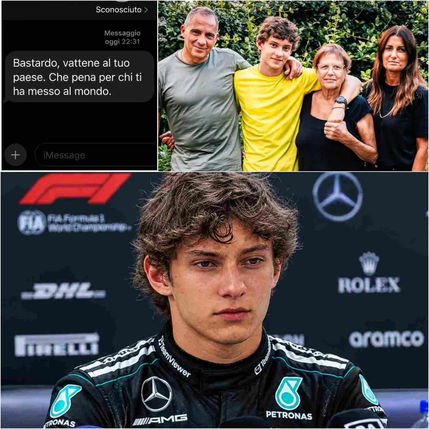 Cover Image for 🚨 “Lasciate in pace la mia famiglia e gli italiani.” — Kimi Antonelli avrebbe perso la calma dopo che la sua famiglia e l’Italia sono diventate bersaglio di una pioggia di commenti offensivi da parte degli haters sui social media dopo