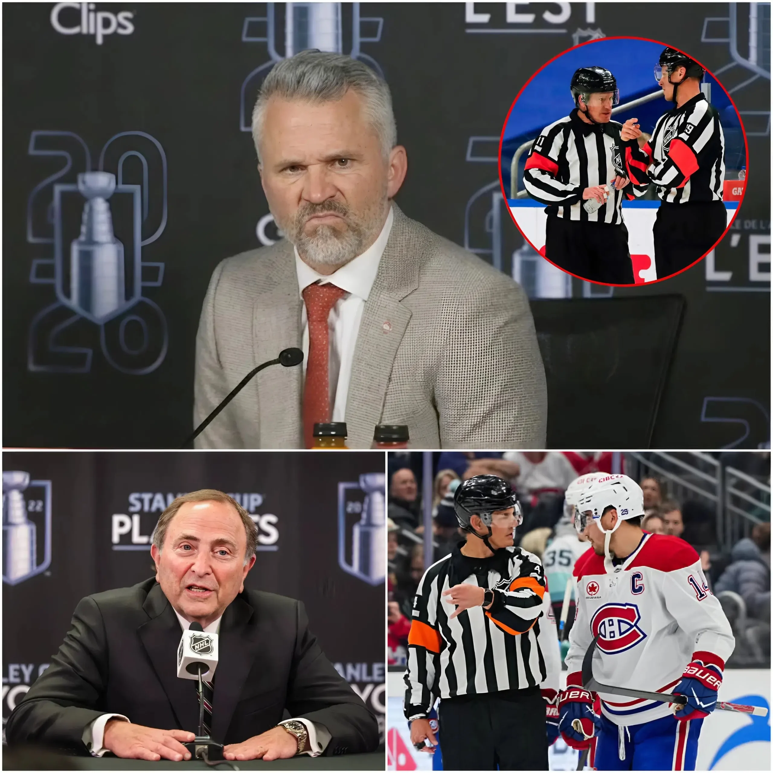 Cover Image for 🔴 L’ENSEMBLE DU CORPS ARBITRAL À 2 OFFICIELS du match entre le Montreal Canadiens et les Carolina Hurricanes a été immédiatement suspendu en attendant une enquête,