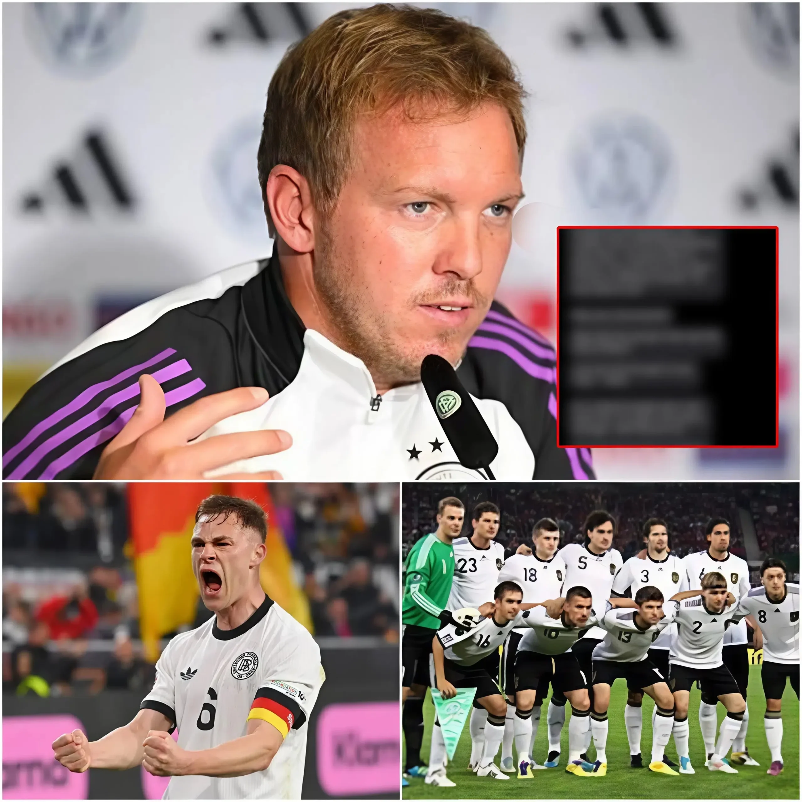 Cover Image for 🚨 EILMELDUNG VOR 30 MINUTEN: Die deutsche Nationalmannschaft ist in Aufruhr, nachdem eine vertrauliche SMS eines Spielers an die Öffentlichkeit gelangte, die angeblich Joshua Kimmich nach dessen Ernennung zum neuen Kapitän – als Nachfolger von Manuel Neuer – für die WM 2026 beleidigte.