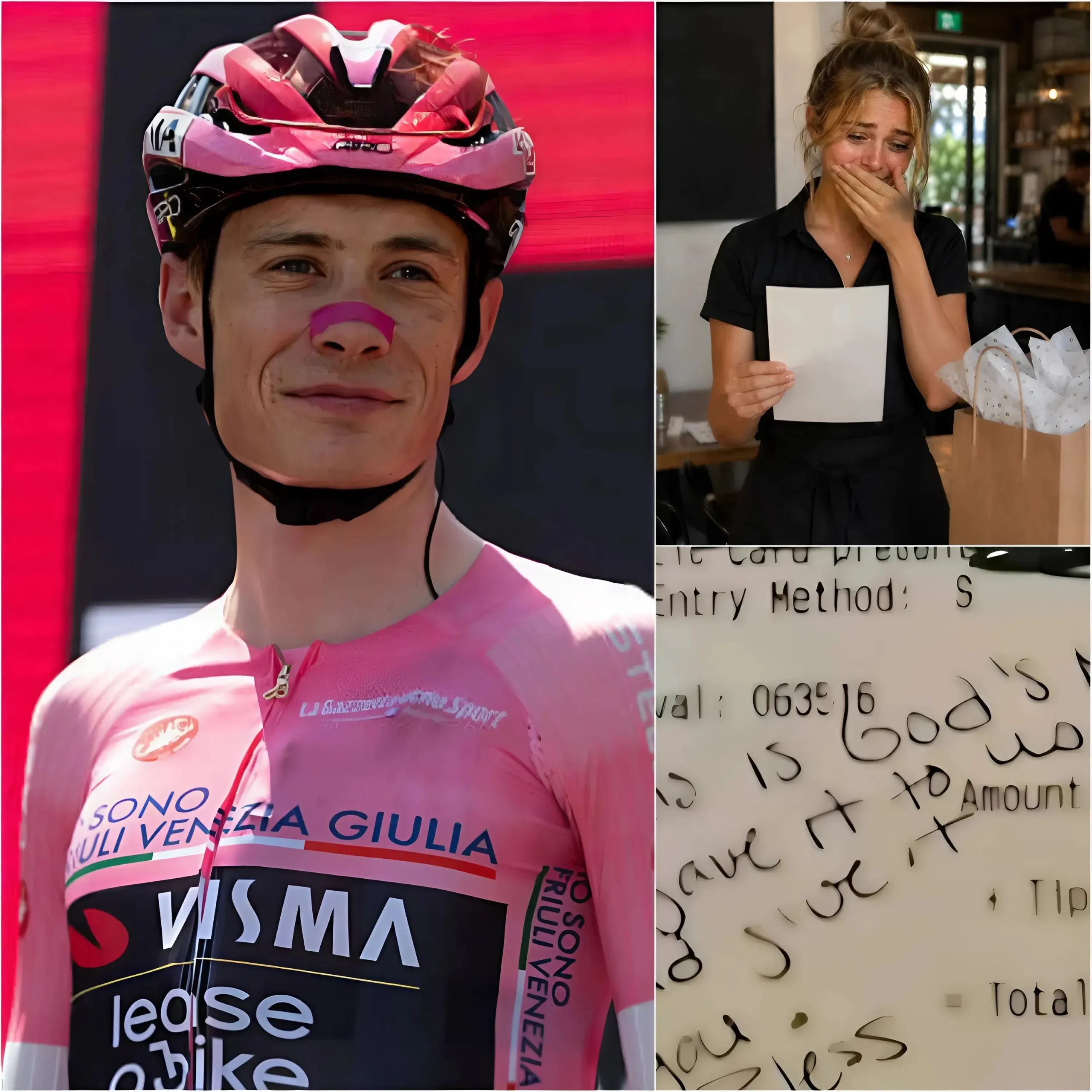 Cover Image for 💔🚴 Een 20-jarige serveerster in een klein café in Kopenhagen dacht dat ze gewoon een ontbijt serveerde aan een doorsnee klant, gekleed in een grijze hoodie en een pet diep over haar hoofd getrokken.