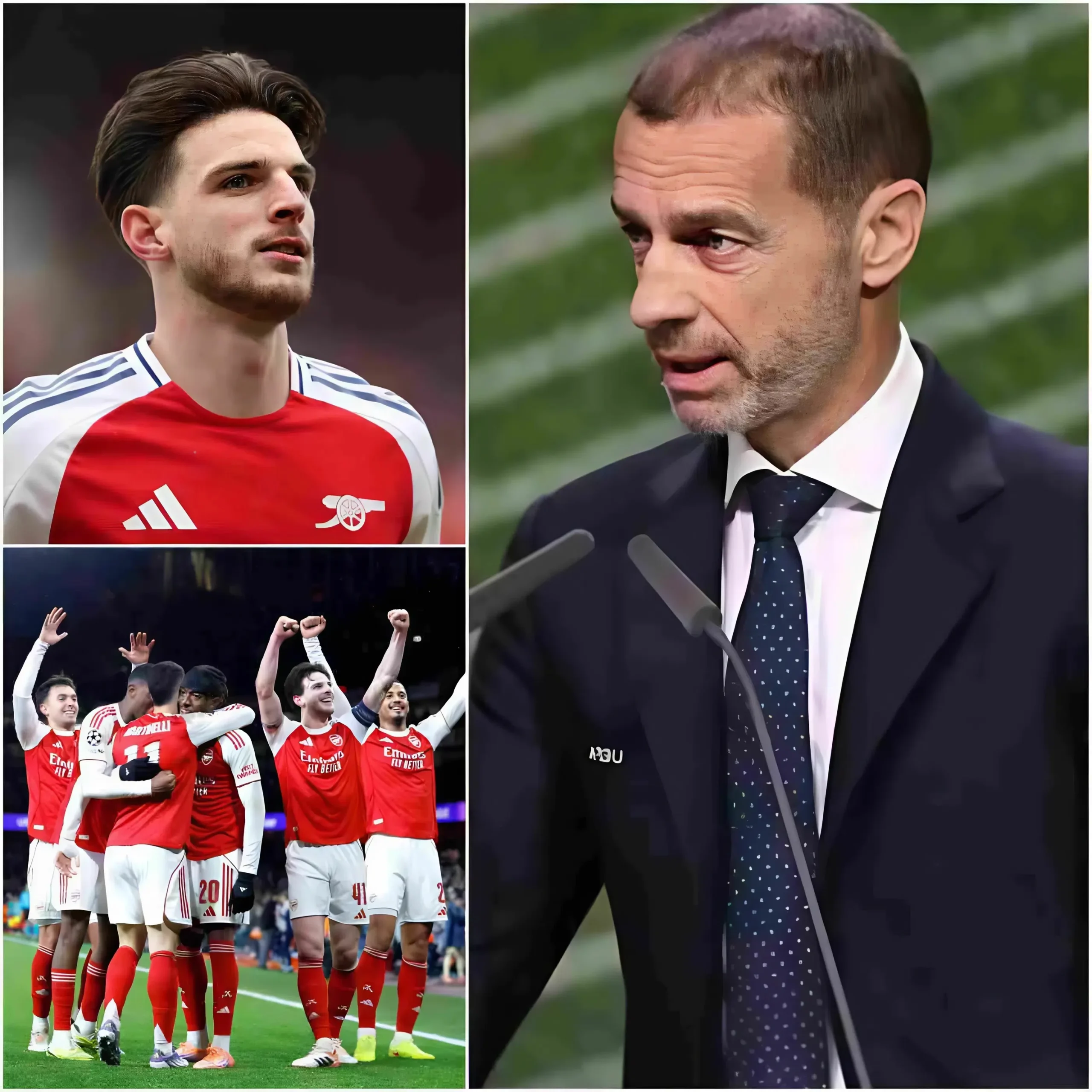 Cover Image for CHOC ! À quelques heures de la finale de la Ligue des champions, l’UEFA a finalement suspendu Declan Rice suite à ses propos après la demi-finale contre l’Atlético Madrid. L’UEFA a publié son communiqué officiel ce matin.