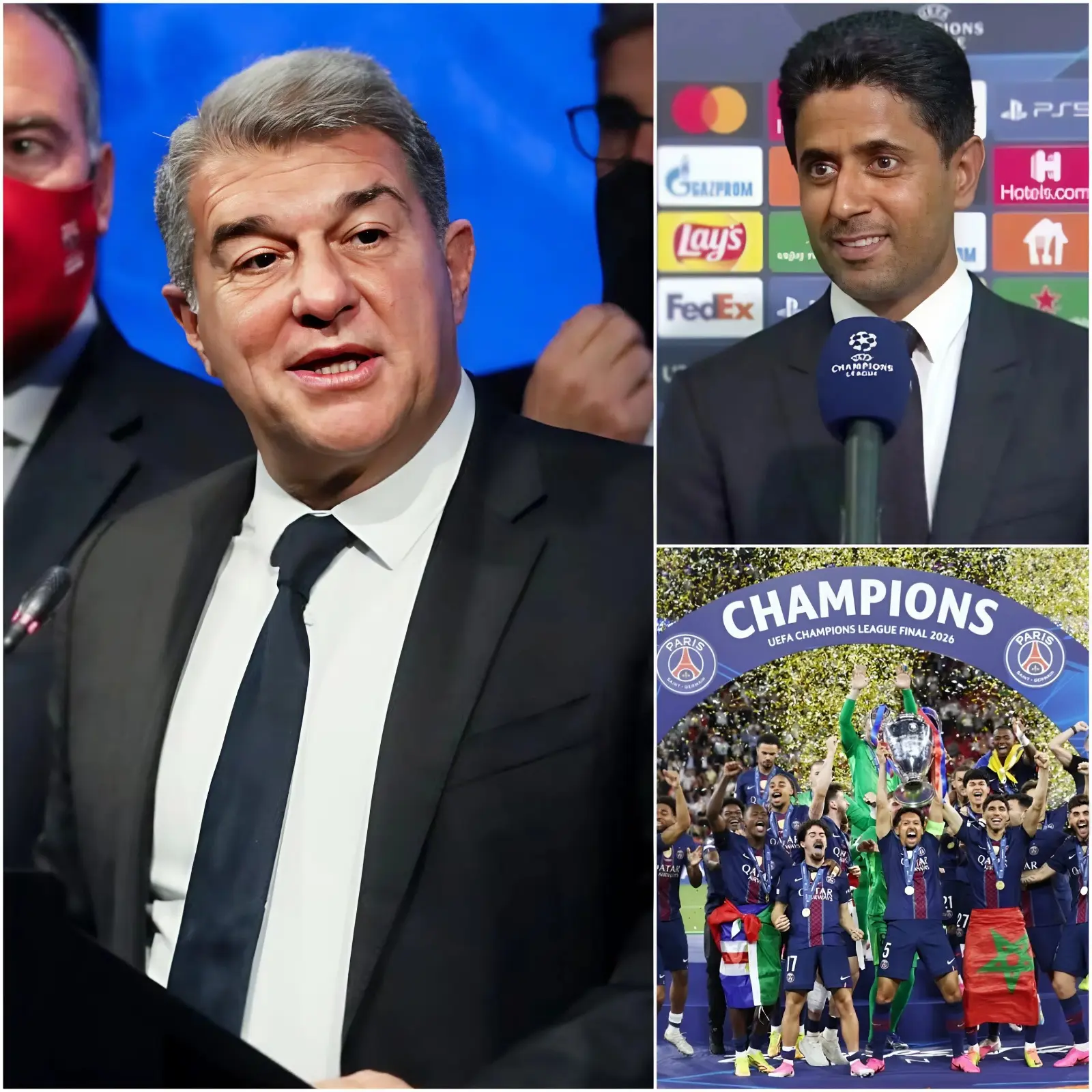 Cover Image for ¿BARCELONA YA ES HISTORIA? Tras proclamarse campeón de la UEFA Champions League, el presidente del PSG, Nasser Al-Khelaifi, declaró con contundencia: “Barcelona ahora solo es un equipo normal. Solo están por detrás de nosotros.