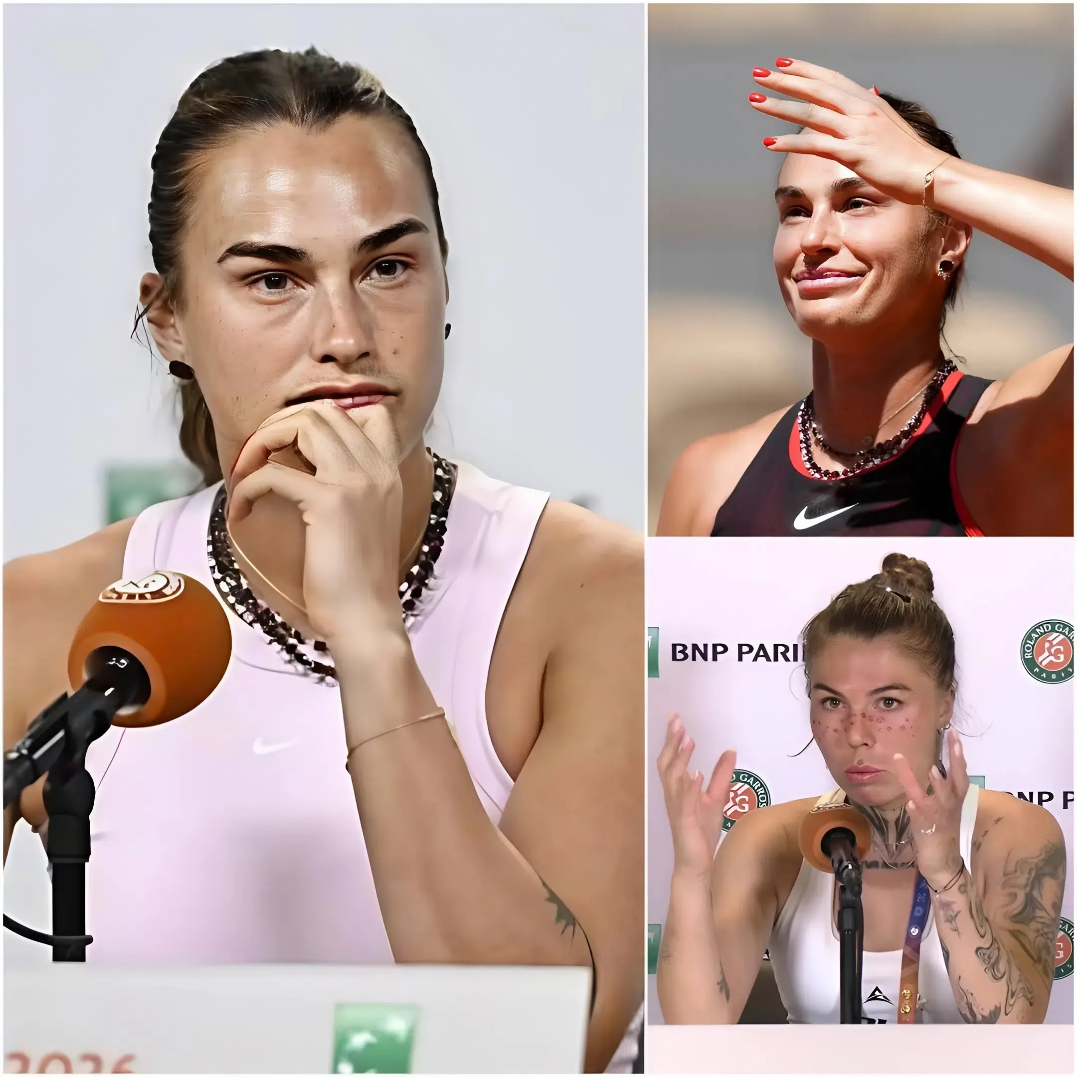 Cover Image for 🚨 «¡NO CONVIERTAN EL DEPORTE EN UN CAMPO DE BATALLA POLÍTICO!» — La número 1 del mundo, Aryna Sabalenka, conmocionó al mundo del tenis en el Abierto de Francia de 2026 tras criticar públicamente los controvertidos comentarios realizados por la jugadora ucraniana Oleksandra Oliynykova, quien comparó la bandera rusa con la esvástica nazi durante una tensa conferencia de prensa.