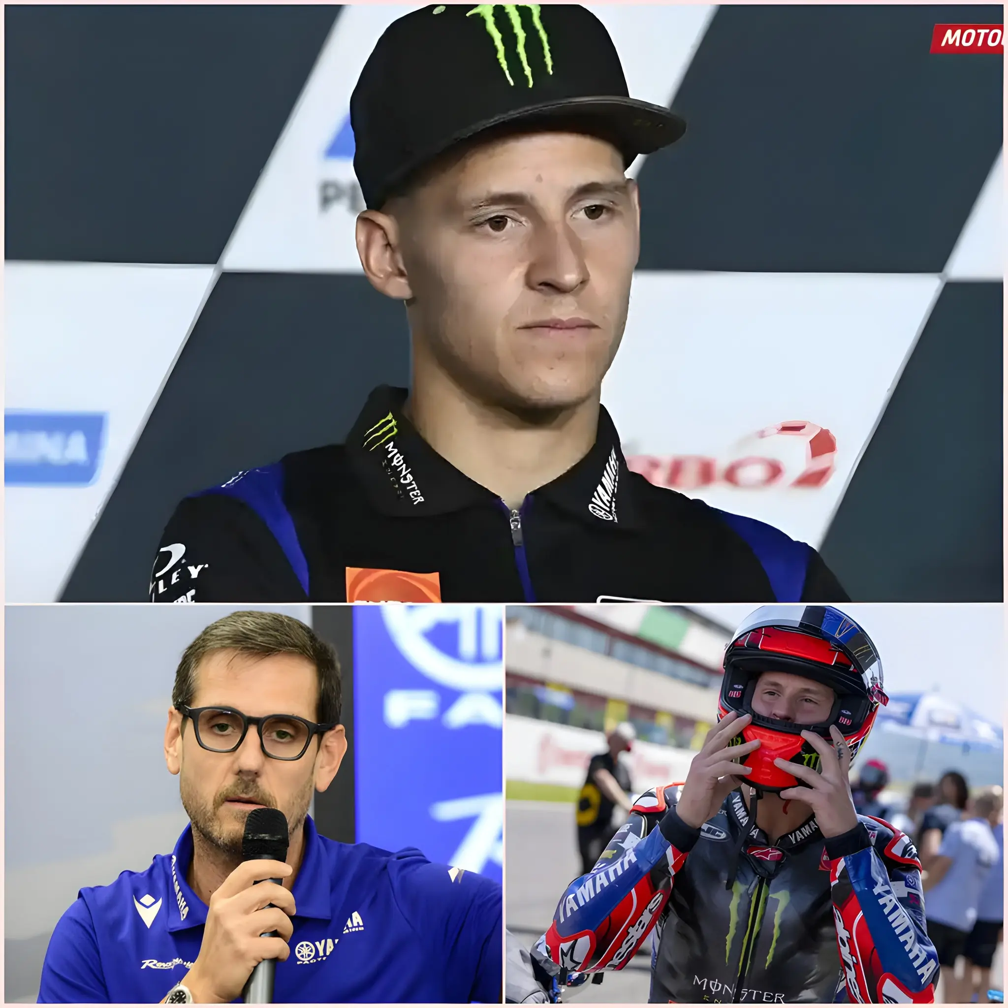 Cover Image for 💔 « JE N’AI PLUS LA MOTIVATION DE CONTINUER LA COURSE… » Fabio Quartararo a choqué et inquiété les fans de MotoGP en France avec sa déclaration émouvante juste après le Grand Prix d’Italie. Son visage bouleversé et ses paroles empreintes de tristesse ont rapidement attiré l’attention des médias.