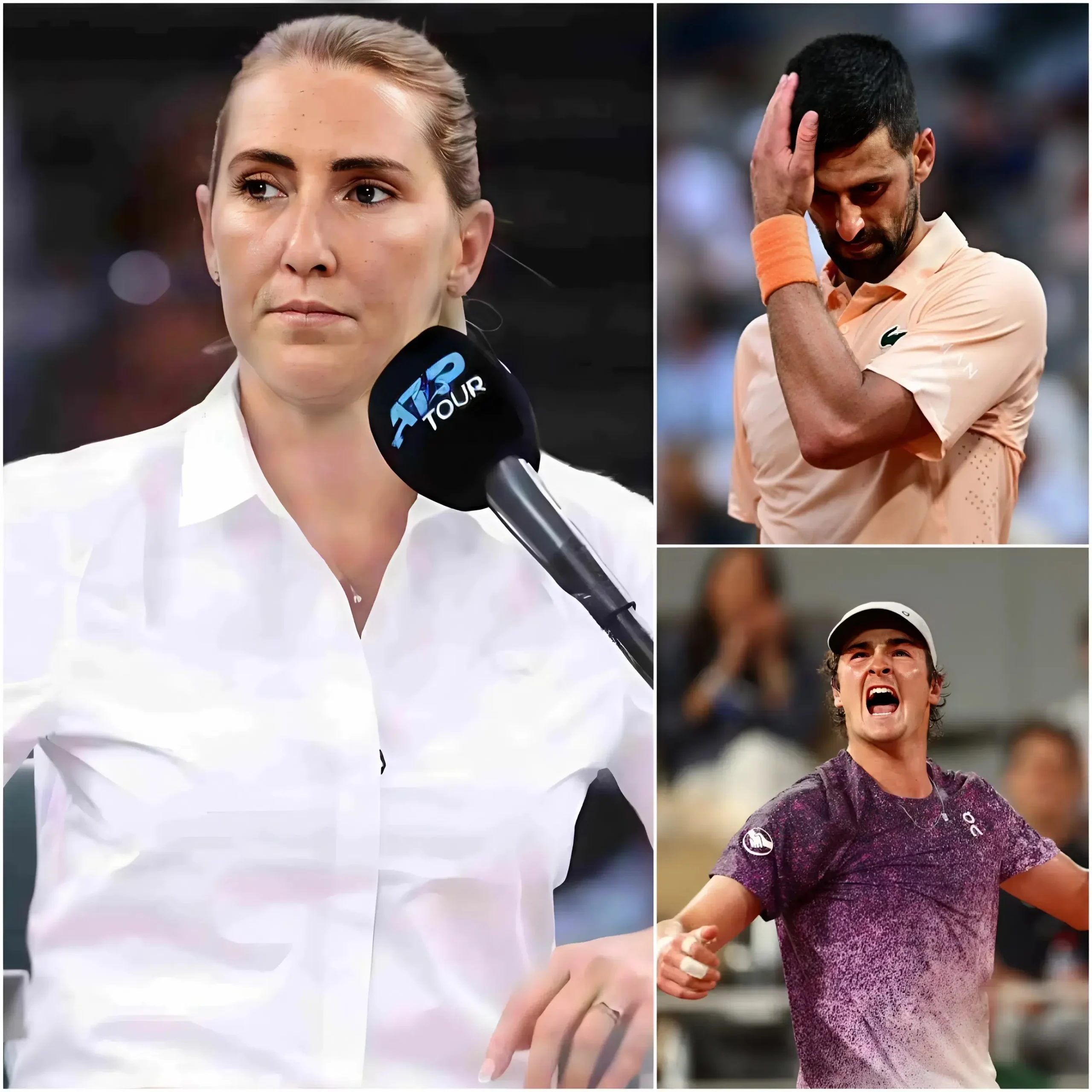 Cover Image for 🎾 BREAKING NEWS 10 MINUTES AGO: Referee Aurélie Tourte, who officiated the match between Novak Djokovic and Joao Fonseca, is said to have caused a stir in the tennis world with her controversial statements about “suspected match-fixing by the organizers.”