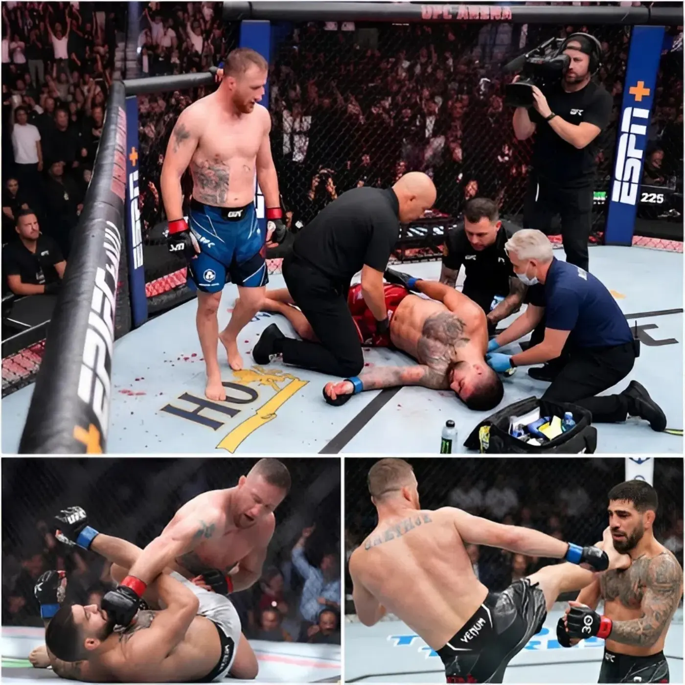 Cover Image for 🚨“The Hype Train Didn’t Just Stop… It Crashed Hard.” — Justin Gaethje violently shuts down Ilia Topuria with a brutal Round-1 knockout👇👇👇