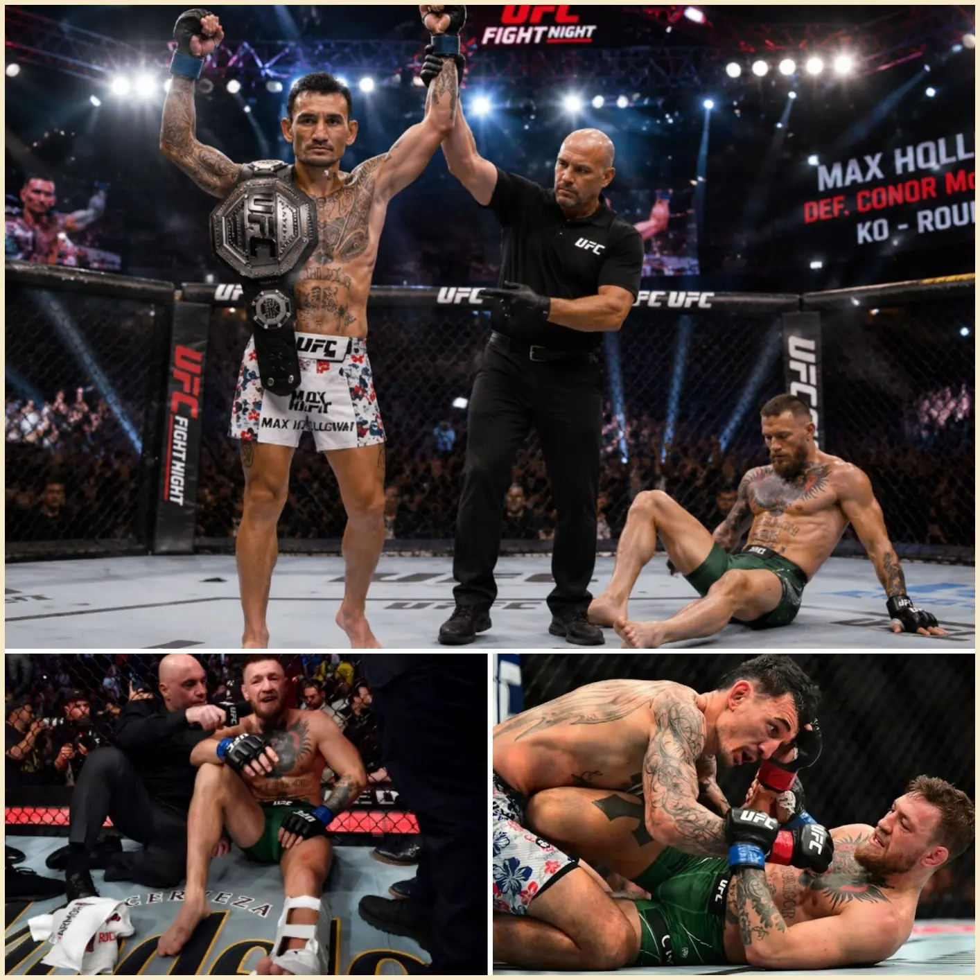 Cover Image for “The Notorious Era Didn’t End Quietly… It Got Crushed.” — Max Holloway brutally knocks out Conor McGregor with a savage 2-minute UFC ending👇