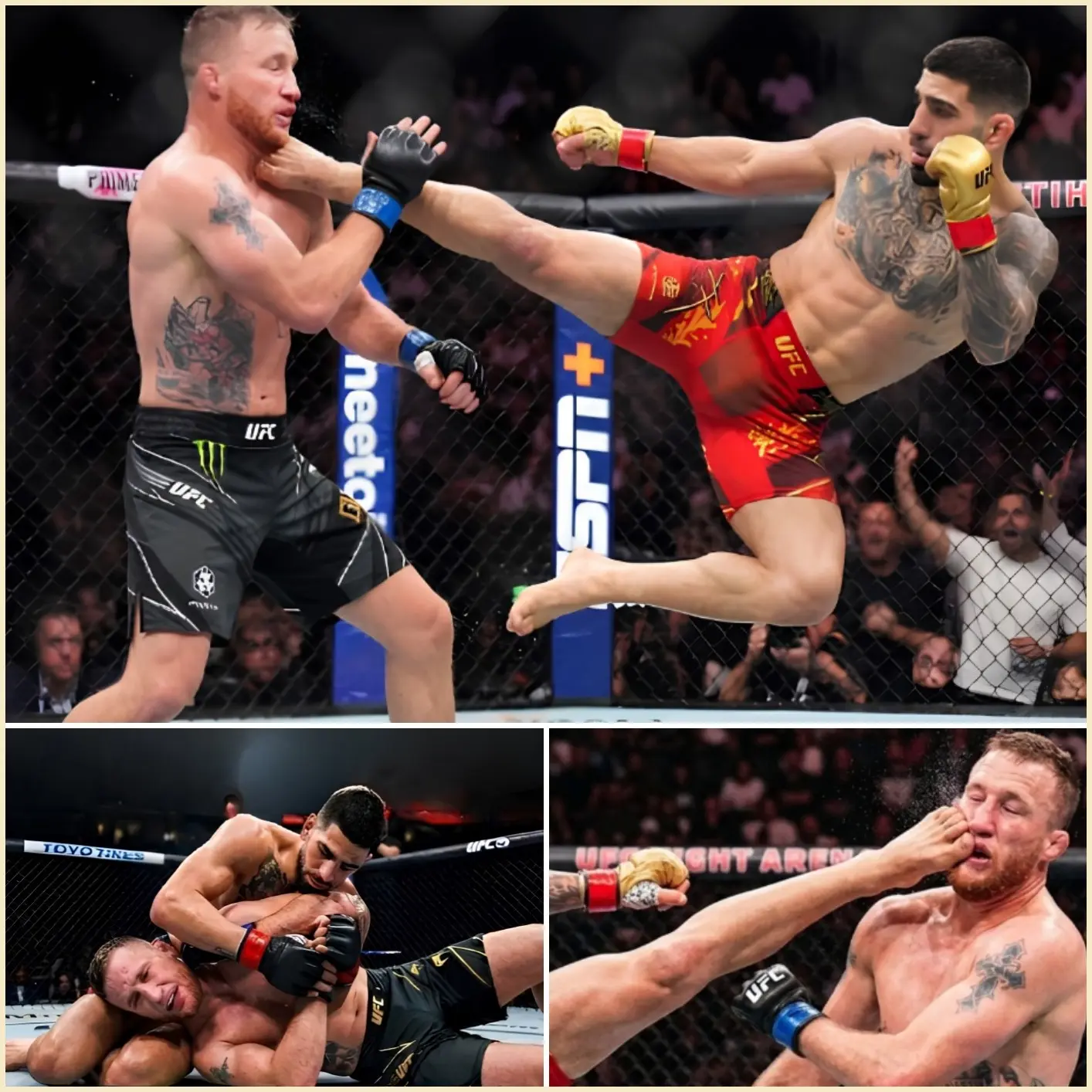 Cover Image for “At 38, Legends Fade… And Tonight Everyone Saw It.” — Ilia Topuria detonates on Justin Gaethje with a devastating 3-minute KO👇👇👇
