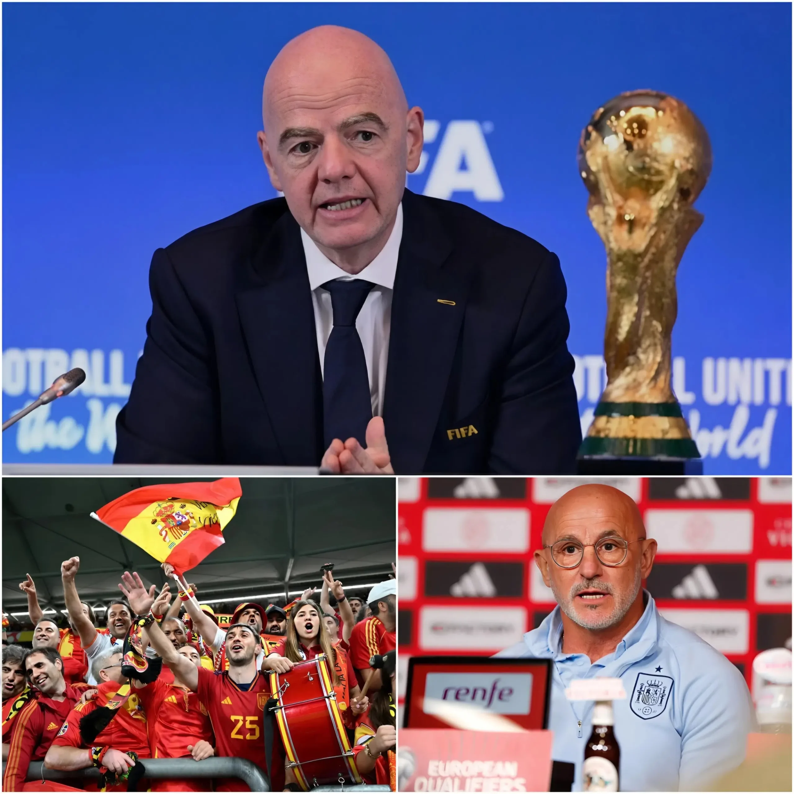 Cover Image for 🚨CONTROVERSIA TOTAL: La Real Federación Española de Fútbol ha presentado una queja oficial ante la FIFA después de que el organismo decidiera retirar más de 1.000 entradas destinadas a aficionados españoles.
