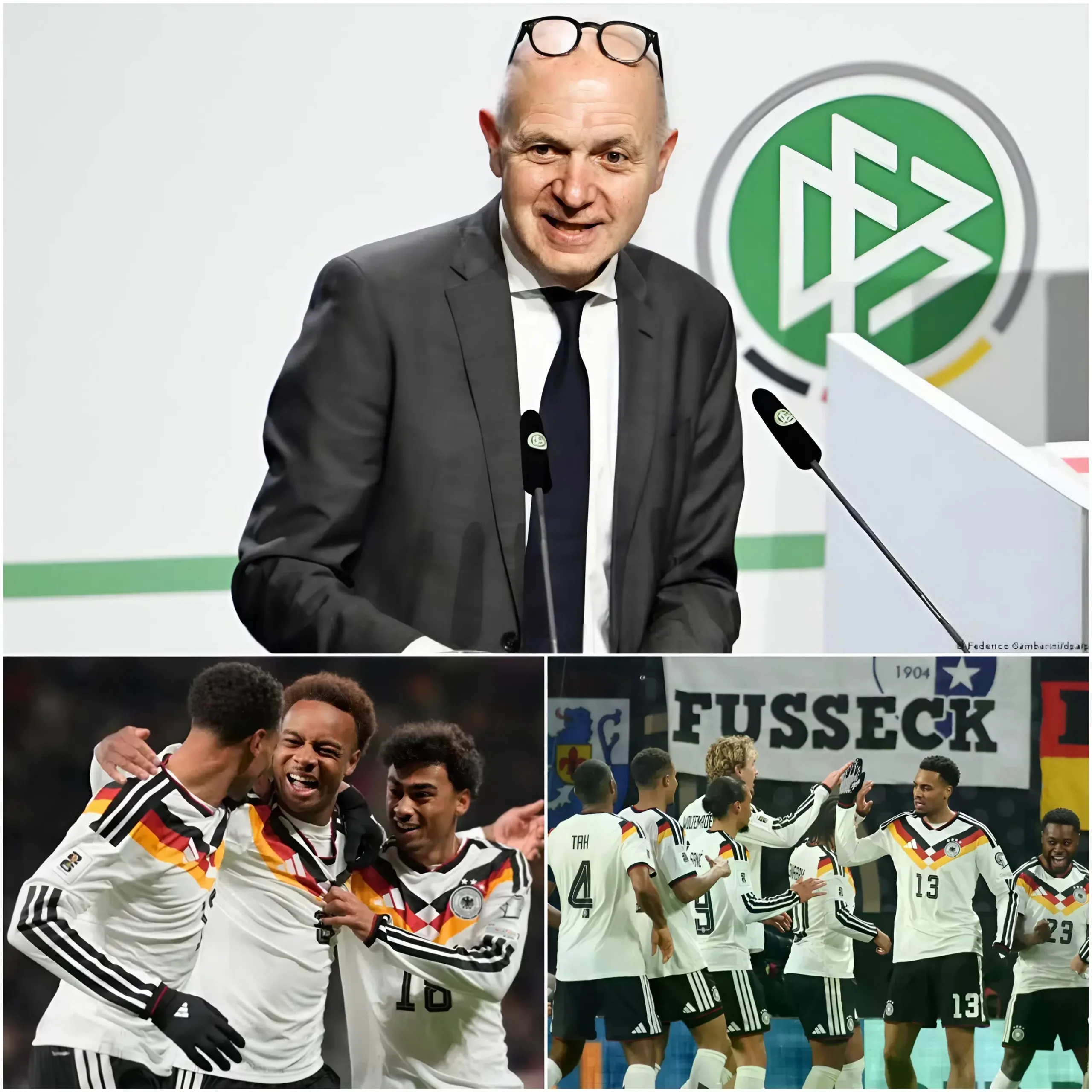 Cover Image for 🔥🚨 Vor nur 30 Minuten sorgte DFB-Präsident Bernd Neuendorf Berichten zufolge für einen emotionalen Ausbruch in der Mannschaftskabine der Nationalmannschaft, als er überraschend ein beispielloses Bonusprogramm in der WM-Geschichte ankündigte.