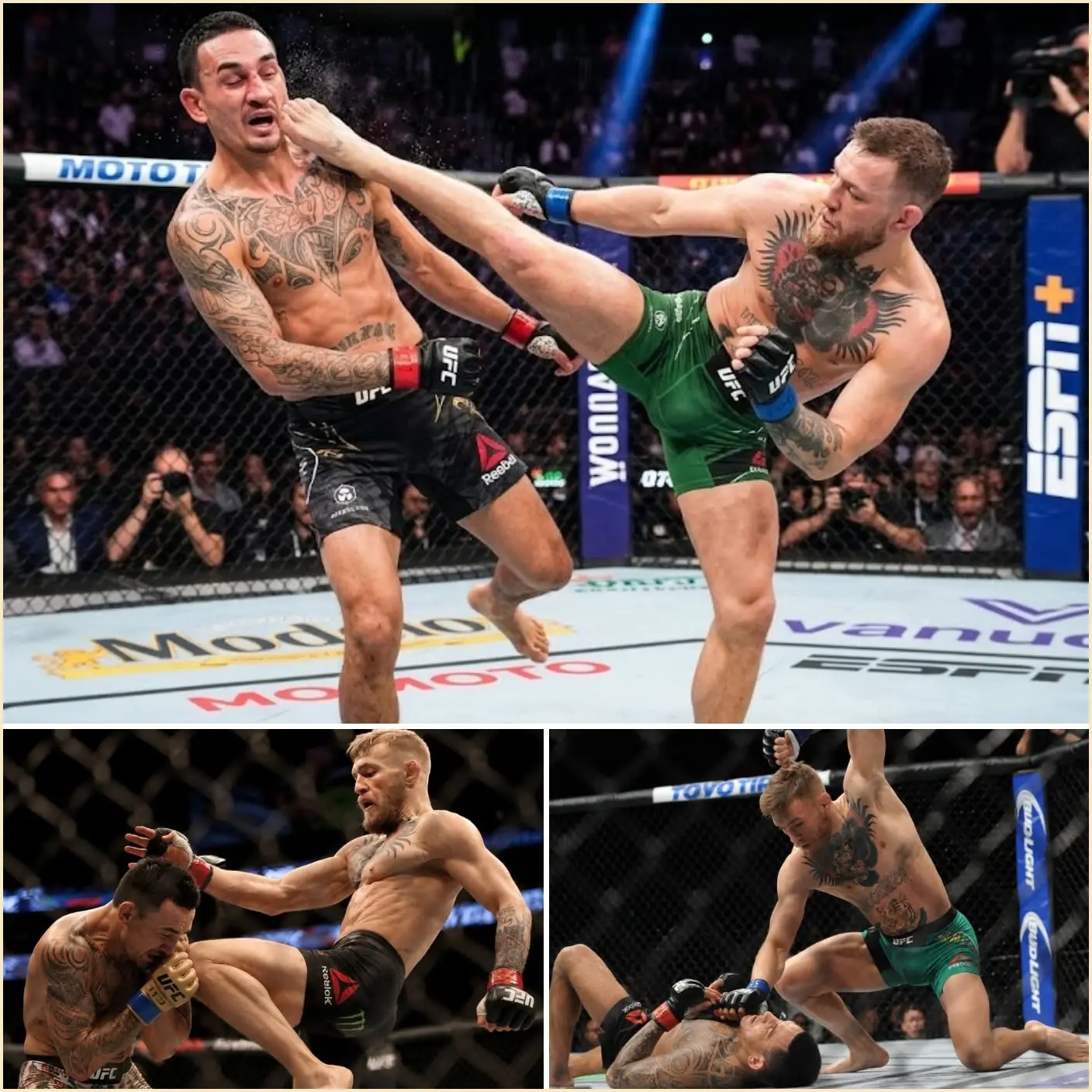 Cover Image for “THE NIGHT ‘BLESSED’ FINALLY WENT SILENT…” — “The Notorious” Conor McGregor Destroys Max Holloway with a Devastating Right Hook KO at 0:57 of Round 2👇👇👇