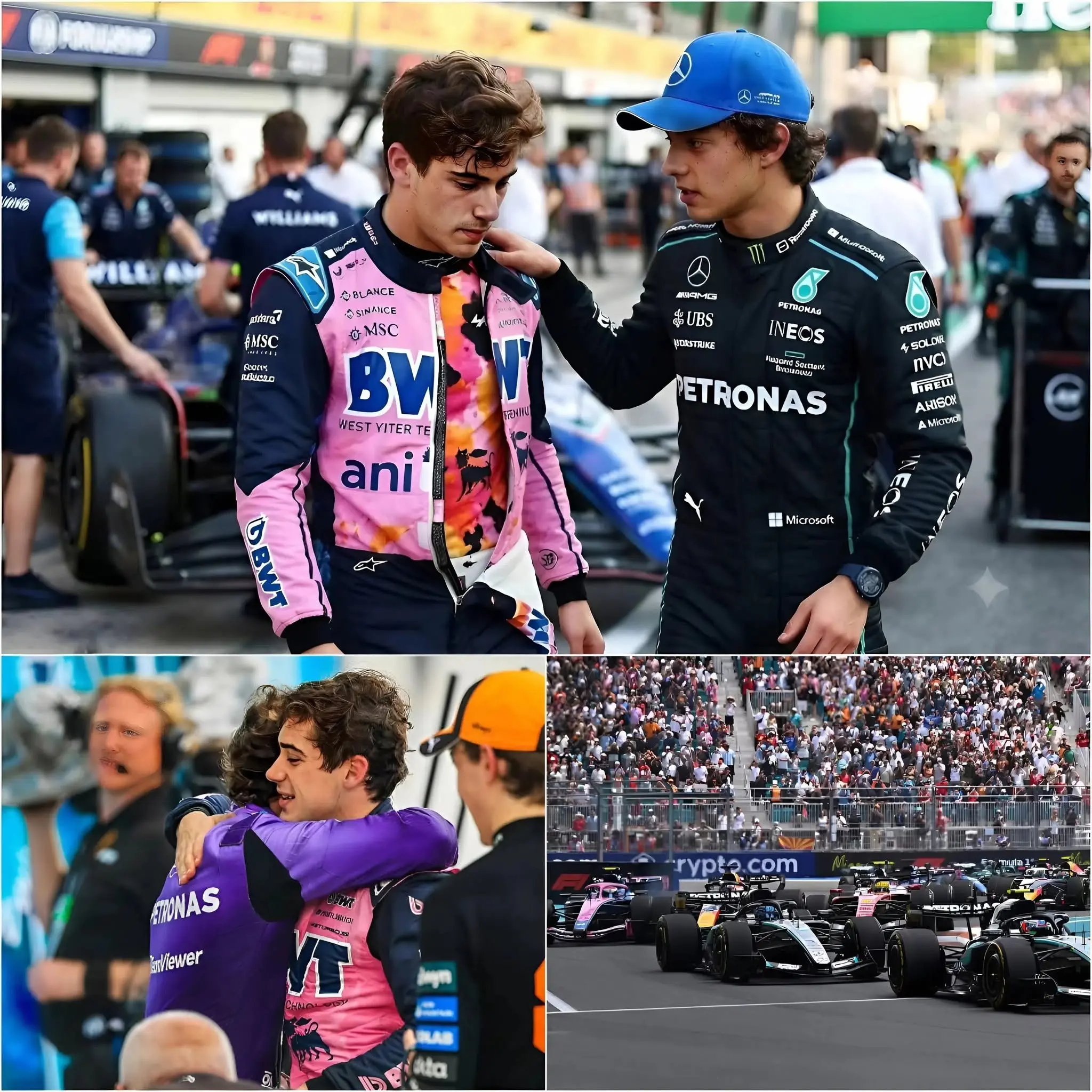 Cover Image for 😭🏁Después de celebrar su victoria, Kimi Antonelli ha unido el paddock de Mónaco sin palabras dirigiéndose directamente hacia Franco Colapinto detrás de la gara.