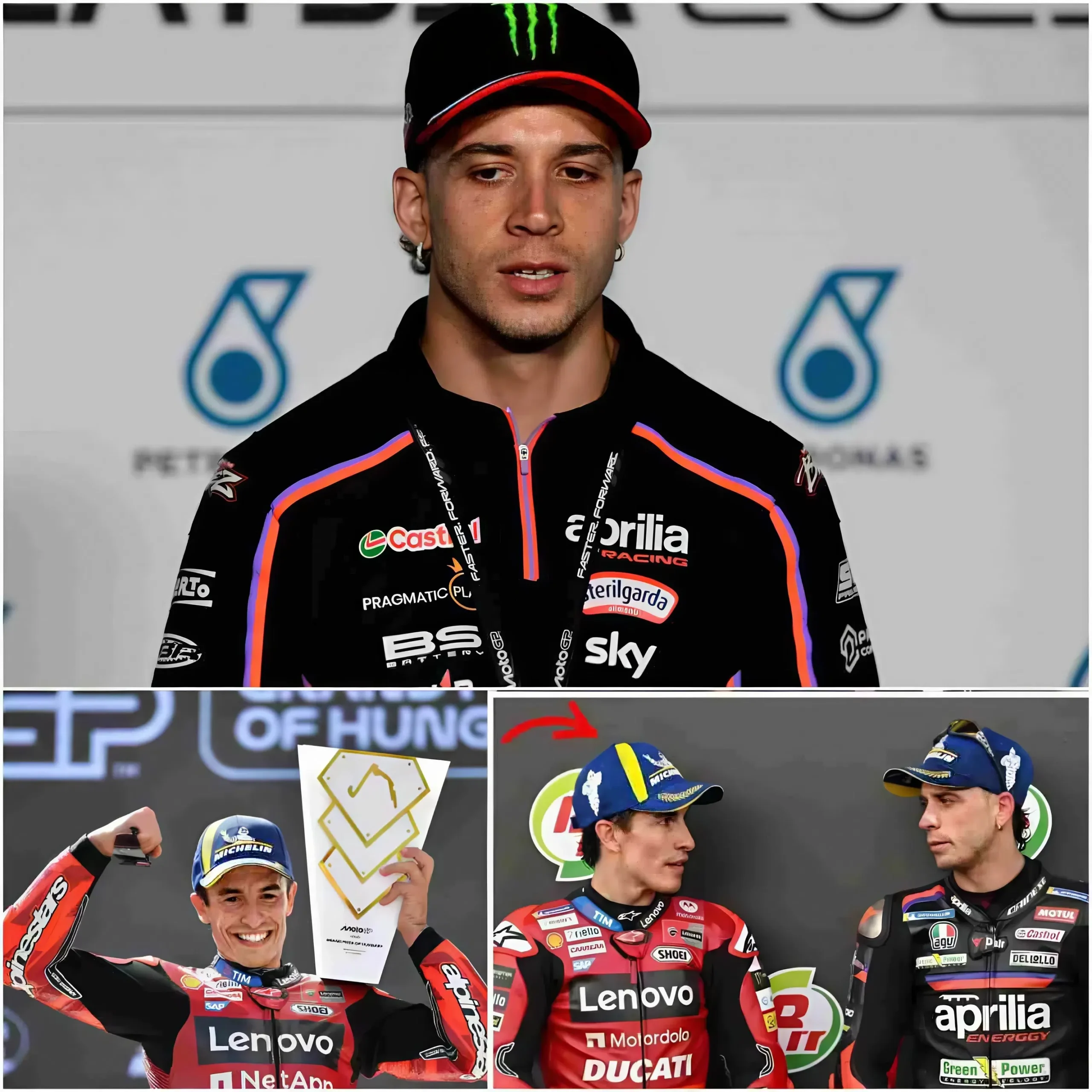 Cover Image for “AÚN NO SE MERECE EL TÍTULO DE LEYENDA…” — Marco Bezzecchi ha publicado oficialmente una grabación de vídeo de una conversación privada entre él y Marc Márquez, revelando lo que describe como la verdadera naturaleza de Márquez tras un comentario que hizo durante una charla después de su victoria en el Gran Premio de Hungría de Fórmula 1.