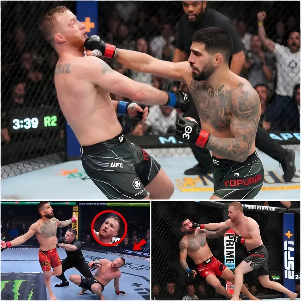 Cover Image for 🚨“¡Todo ese bombo publicitario se esfumó en minutos!…” — Ilia Topuria, “El Matador”, destruye brutalmente a Justin Gaethje, “The Highlight”, con un escalofriante nocaut en el primer asalto que congela a toda la arena.