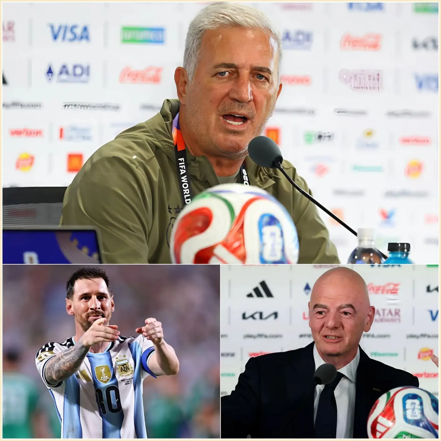 Cover Image for 🚨 “¡Hizo trampa!” Instantes después de la humillante derrota por 0-3 ante Argentina en el Mundial de 2026, el seleccionador de Argelia, Vladimir Petković, estalló en cólera, señalando directamente a Lionel Messi y acusando a gritos a la superestrella de 39 años de usar sustancias dopantes para “hacer trampa”.