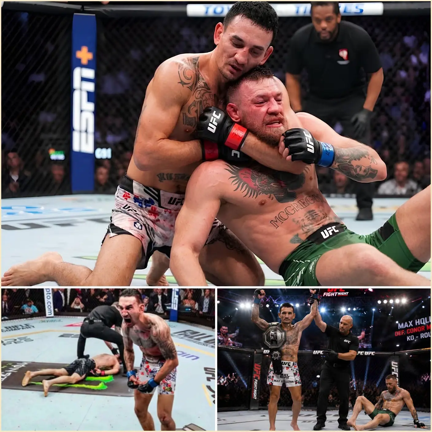 Cover Image for “The Blessed Aura Just Turned Untouchable…” — Max Holloway Destroys Conor McGregor With a Brutal Left Hook KO at 2:19 of Round 2, Leaving the Entire MMA World Completely Speechless👇👇👇