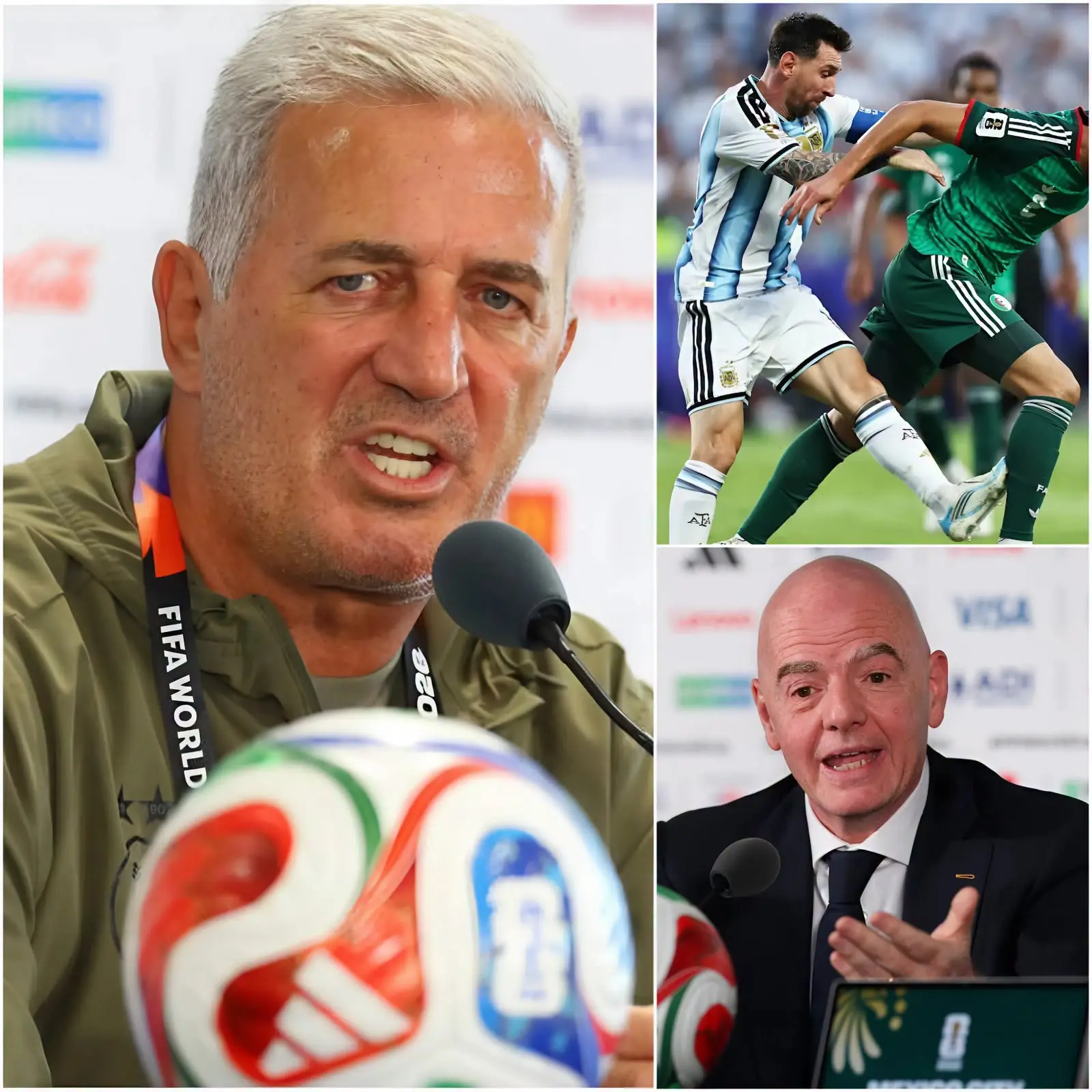 Cover Image for 😱 🚨“¡TENGO PRUEBAS DE QUE HIZO TRAMPA!” Instantes después de la humillante goleada 0-3 ante Argentina en el Mundial 2026, el seleccionador de Argelia, Vladimir Petković, explotó de furia frente a las cámaras. Señalando directamente a Lionel Messi, el técnico estalló en gritos y acusó a la leyenda de 39 años de usar sustancias dopantes para “hacer trampa”.