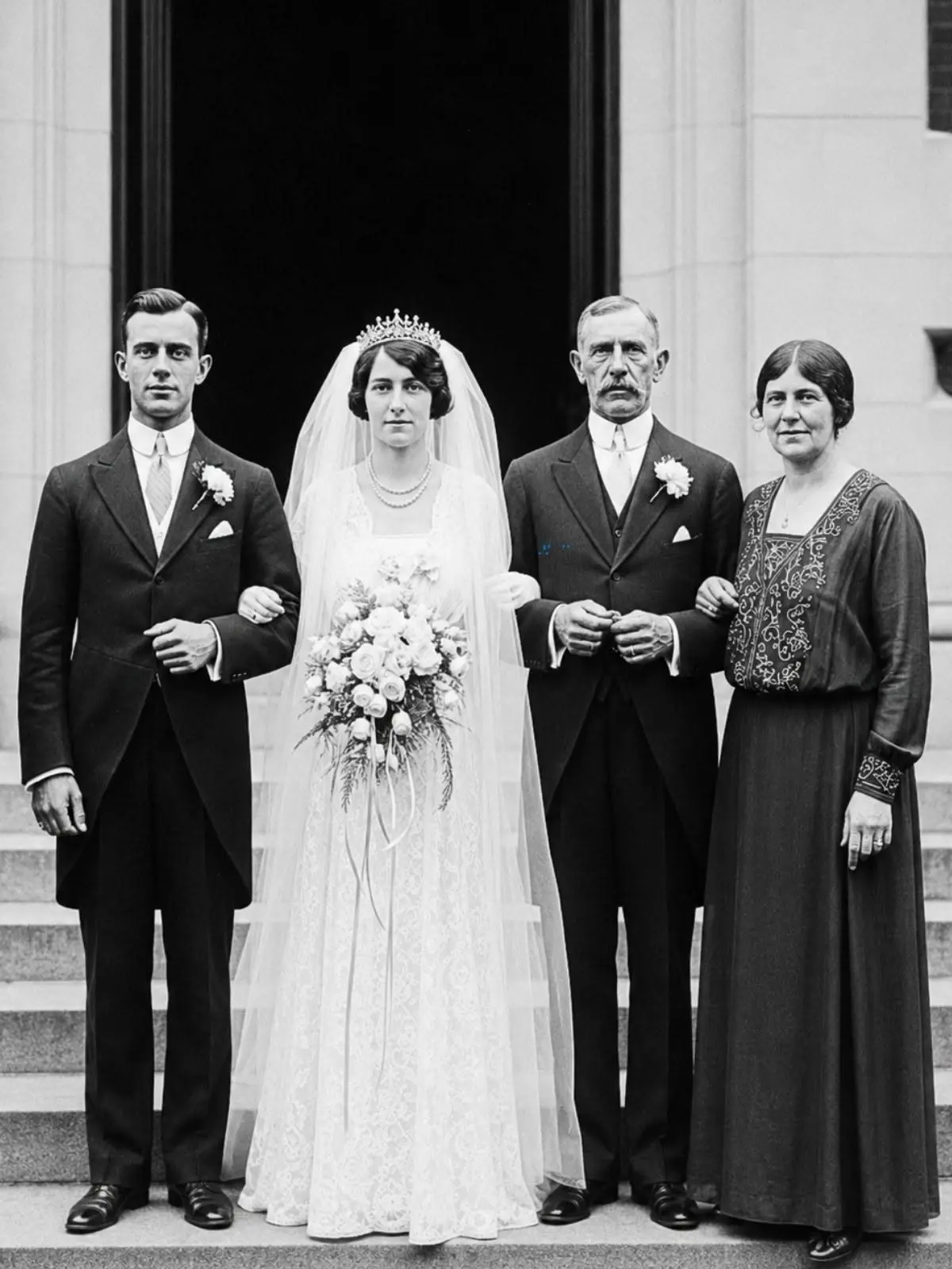 Cover Image for Una foto di matrimonio del 1911 Ú bellissima⊠finché qualcuno non nota cosa tiene in mano il padre.