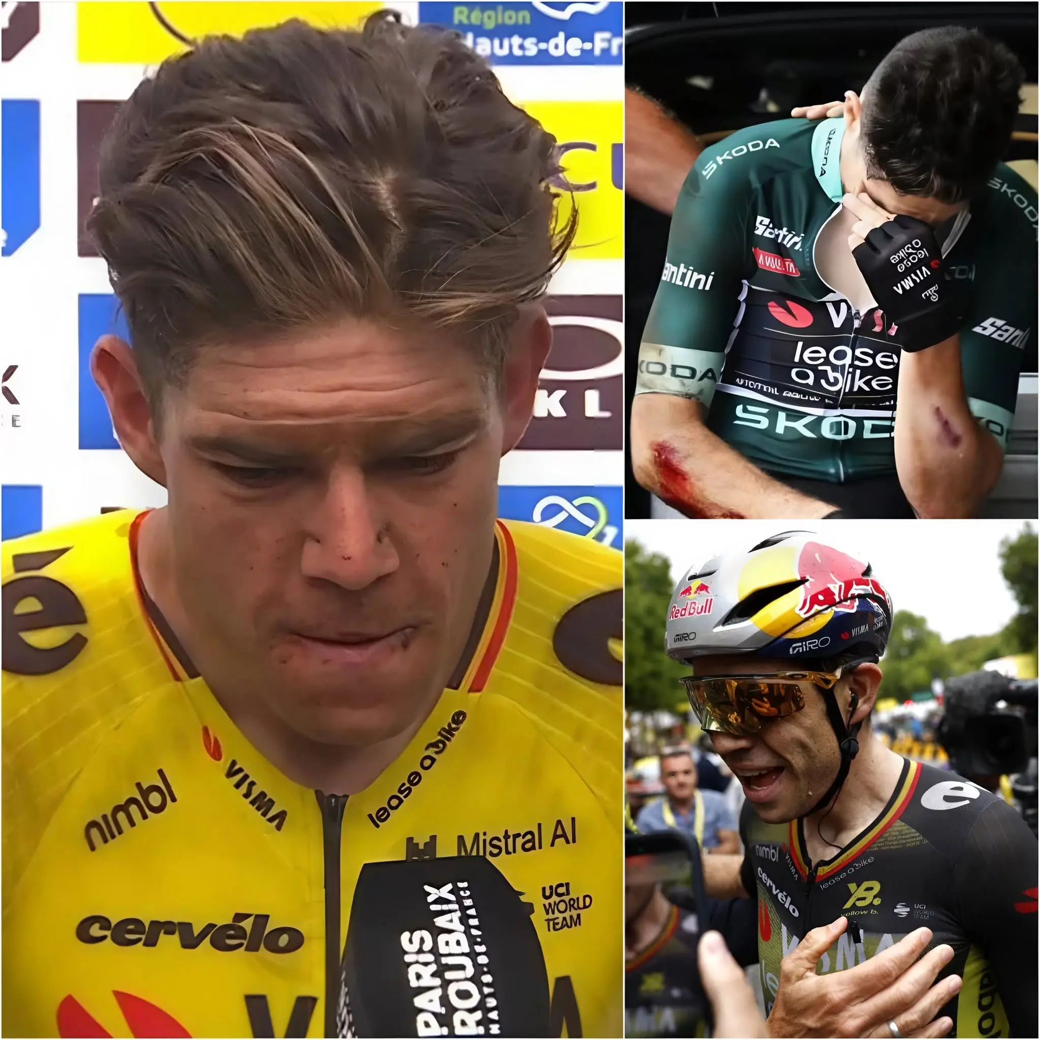 Cover Image for âIk kan er echt niet meer tegen, ik ben zo moe dat er altijd om me gelachen wordt.â âWout van Aert heeft in een woede-uitbarsting de wielerwedstrijd opgegeven nadat hij de etappe van het CritĂ©rium du DauphinĂ© 2026 vroegtijdig moest verlaten