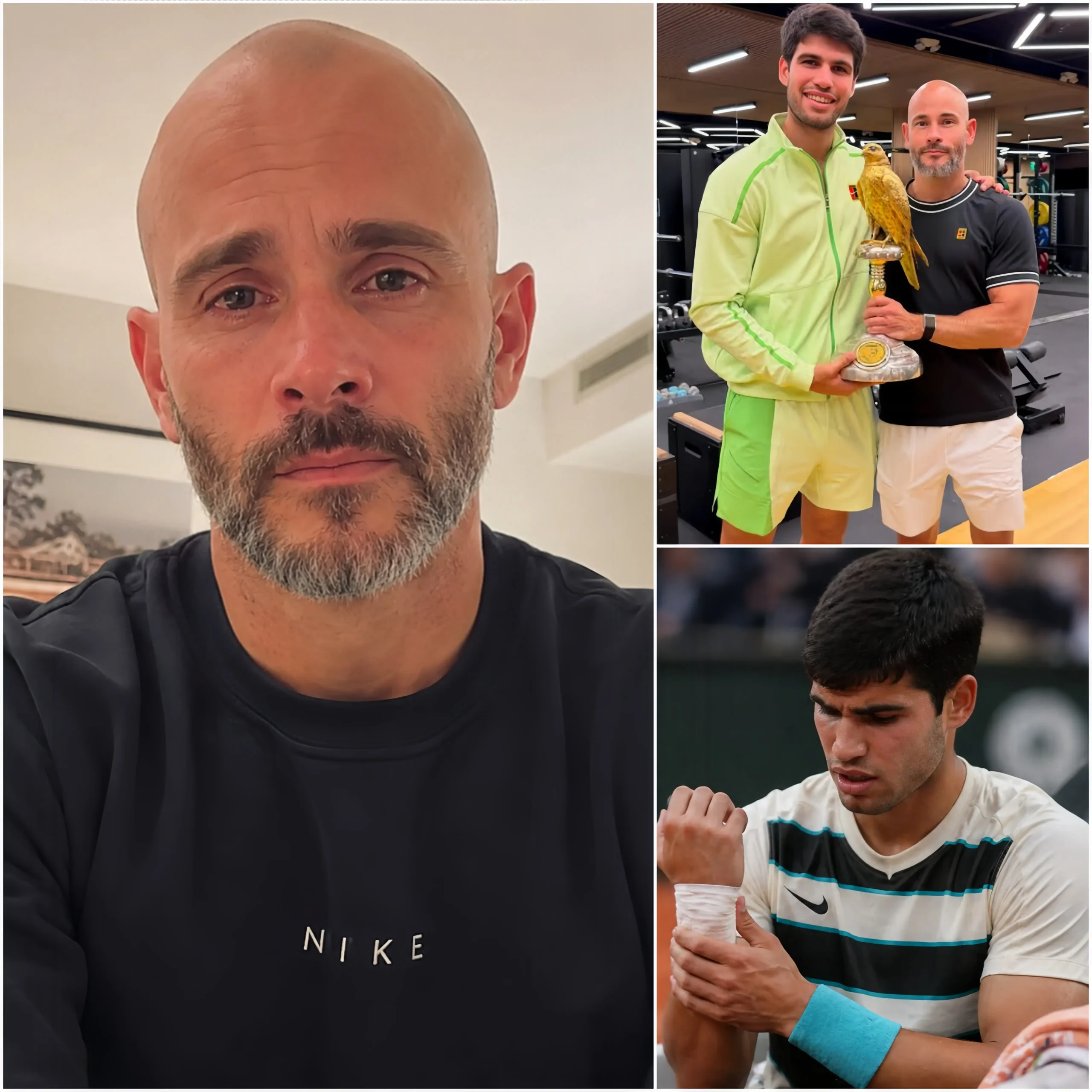 Cover Image for 💔🎾 “ES TAN DIFÍCIL TOMAR ESTA DOLOROSA DECISIÓN…” — El preparador físico de Carlos Alcaraz ha dejado sin palabras a los aficionados al tenis tras hablar por primera vez sobre el estado actual del tenista español.